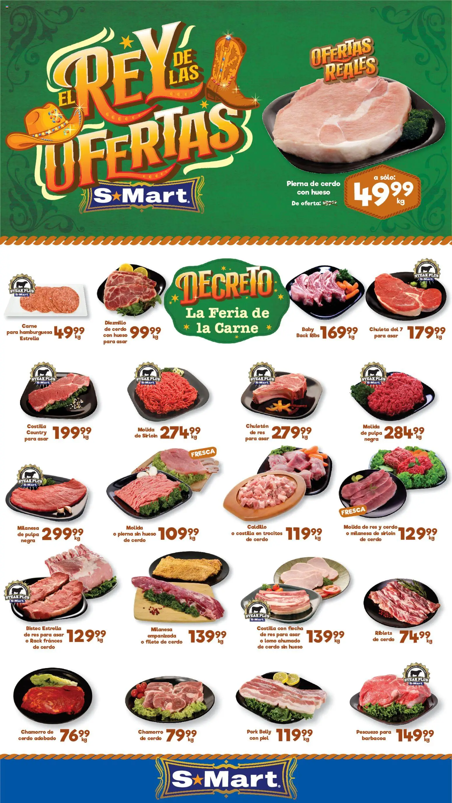 Nuevas ofertas de S-Mart válidas en toda la República Mexicana desde el 09.06.2026. ¡Encuentra las mejores ofertas en S-Mart folleto Ofertas de feria Chihuahua! | Página: 1 | Productos: Milanesa, Cerdo, Res