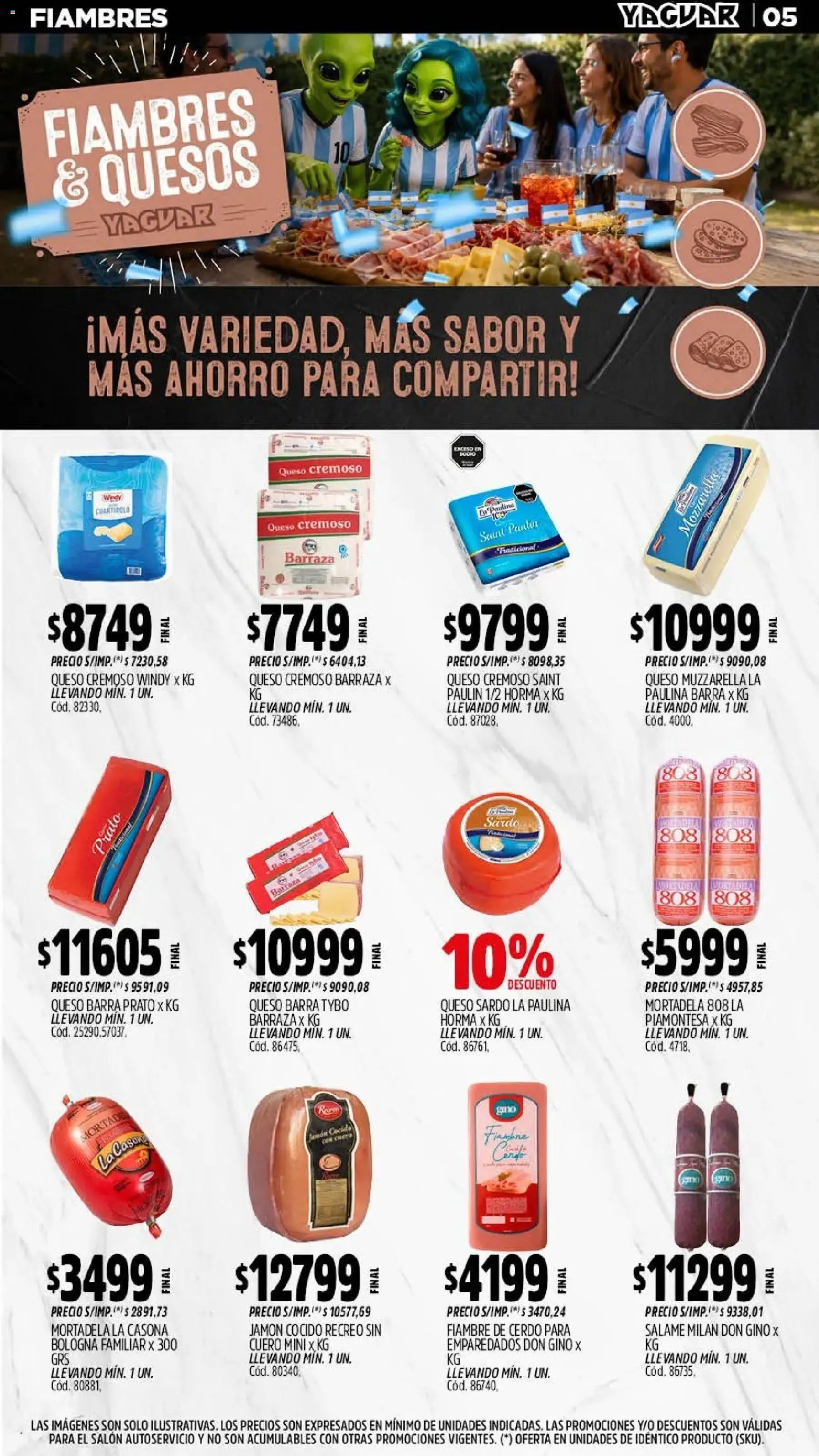 Yaguar - Oferta Semanal Córdoba │ válido desde el 06/07/2026 | Página: 7 | Productos: Jamón cocido, Queso, Jamón, Salame