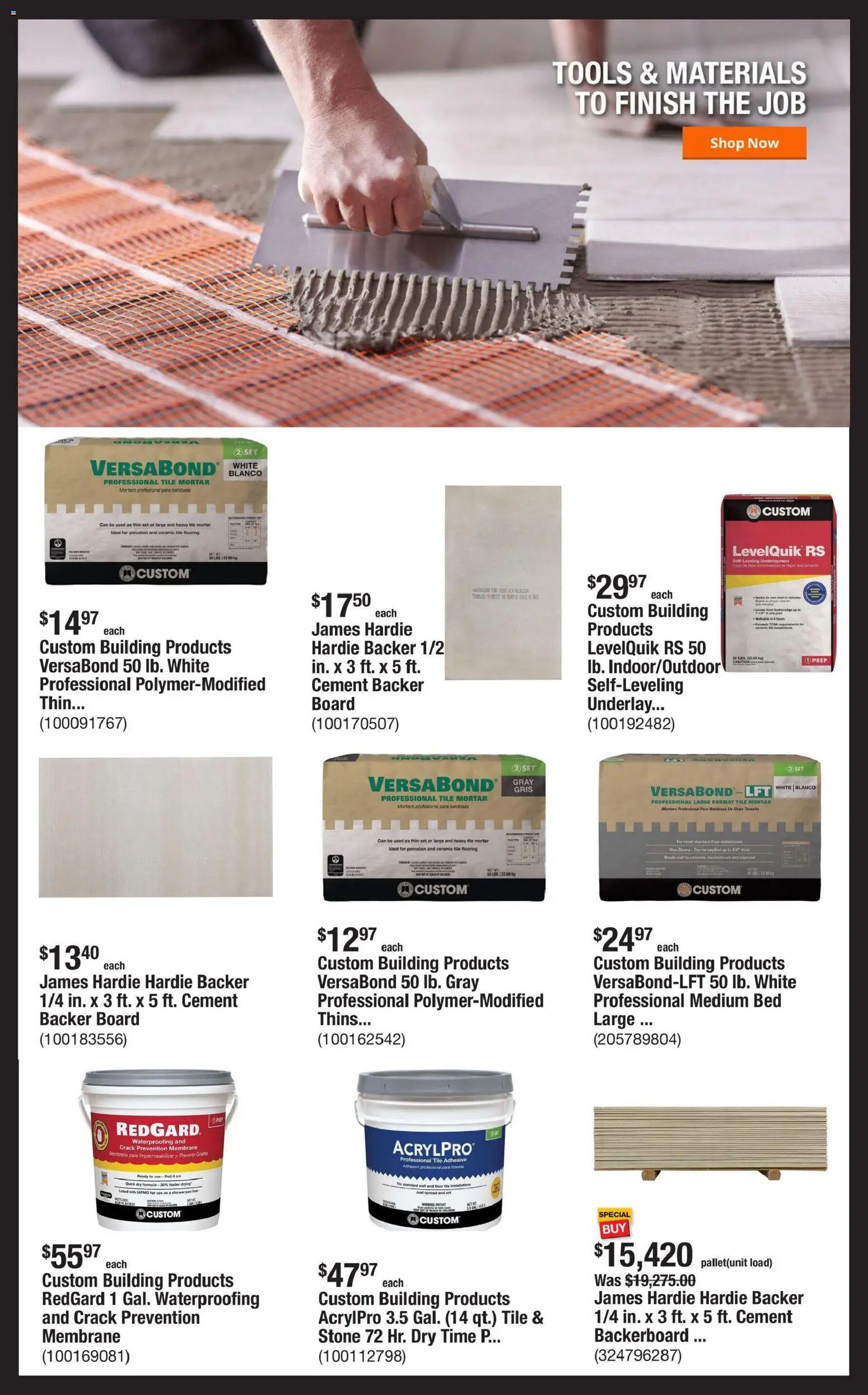Home Depot Shop Pro Ad - valid from 08/03/2026 | Page: 4 | Products: Adhesive, Bed, Shower, Pan
