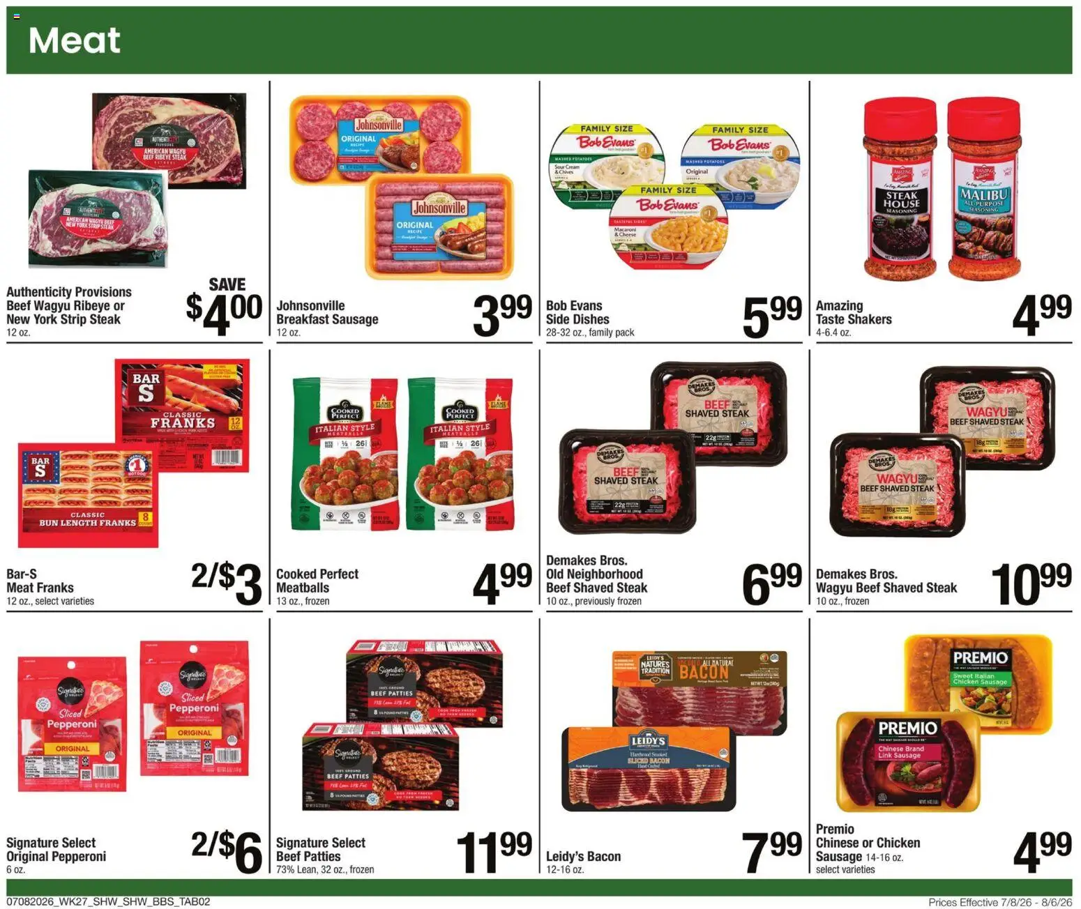 Shaw's Big Book of Savings - valid from 07/08/2026 | Page: 2 | Products: Sour cream, Beef, Cream, Sausage