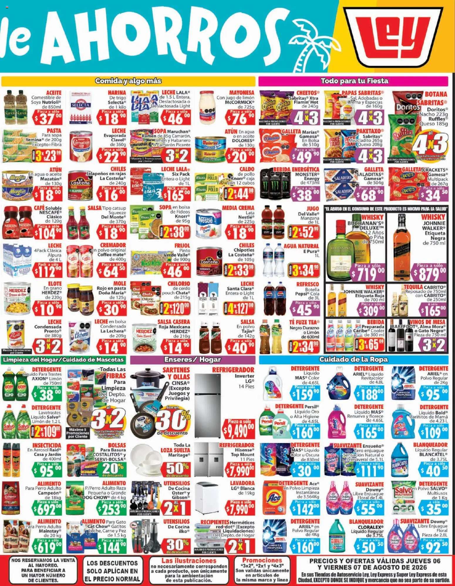 Nuevas ofertas de Casa Ley válidas en toda la República Mexicana desde el 06/08/2026. ¡Encuentra las mejores ofertas en Casa Ley folleto Autoservicio! | Página: 4 | Productos: Leche, Jugo, Tequila, Mesa