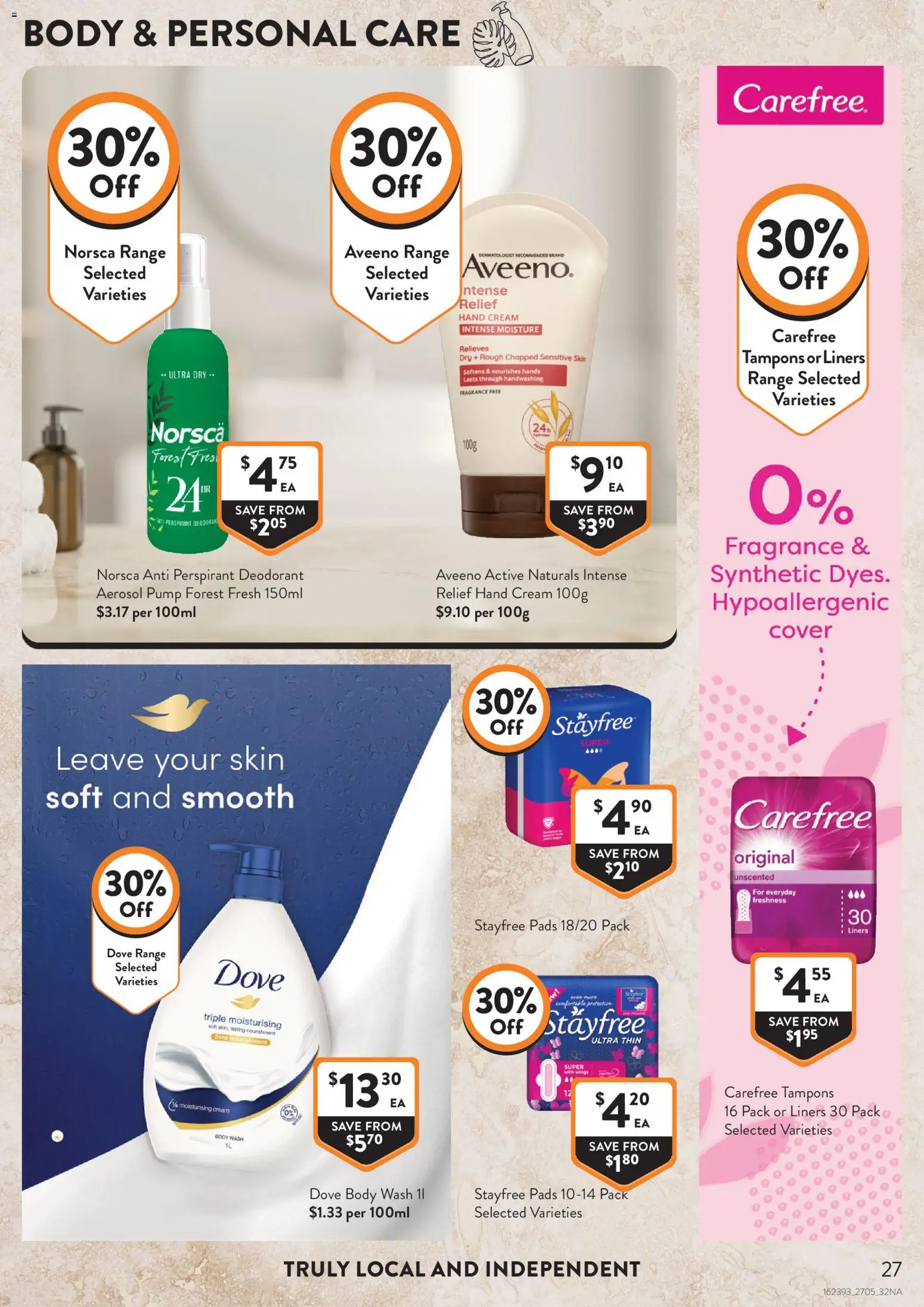 Foodworks catalogue - valid from 25.05.2026 | Page: 27 | Products: Fragrance, Deodorant, Hand cream, Tampons