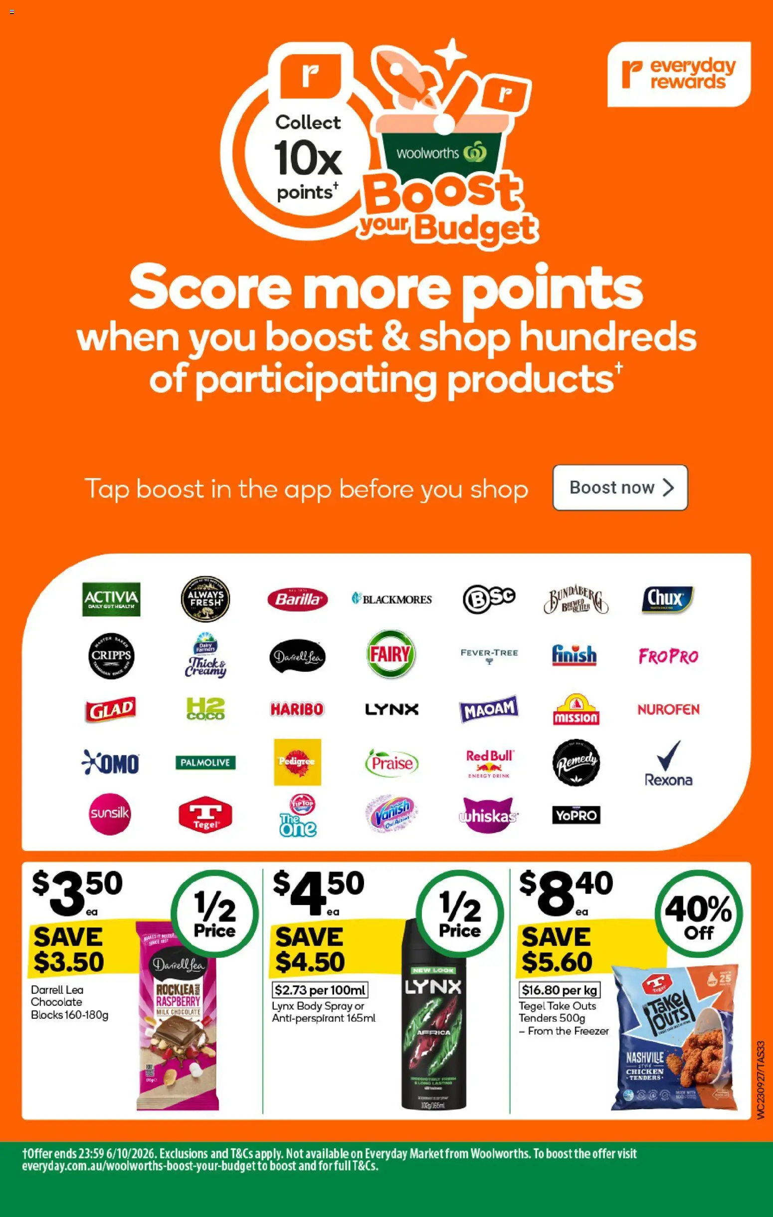 Woolworths catalogue - valid from 23/09/2026 | Page: 35 | Products: Milk, Chocolate, Antiperspirant, Tap