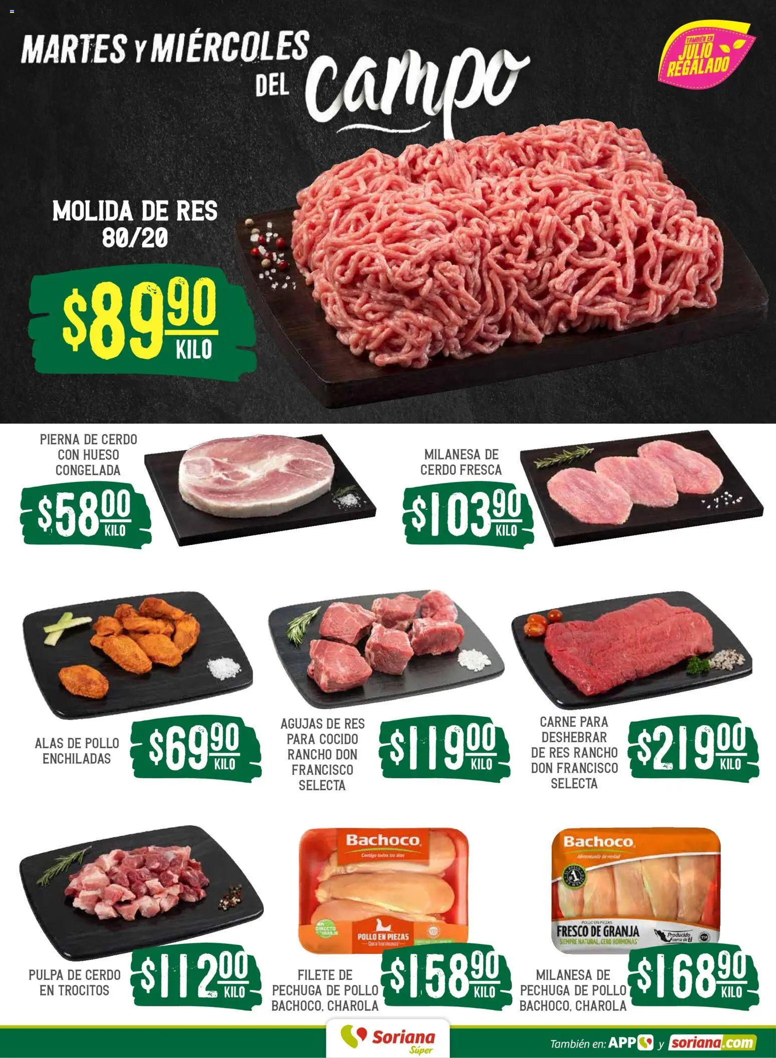 Nuevas ofertas de Soriana válidas en toda la República Mexicana desde el 09.06.2026. ¡Encuentra las mejores ofertas en Soriana Martes y Miércoles del Campo Súper: BCS, Son y Sin! | Página: 4 | Productos: Pollo, Milanesa, Cerdo, Res