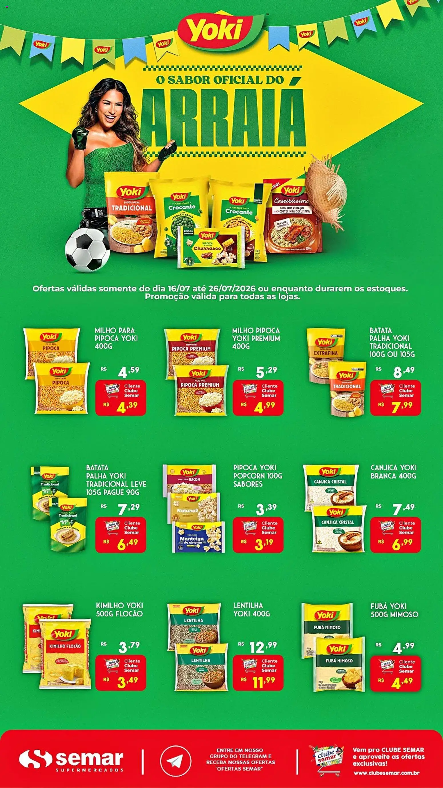 Semar Supermercado Folheto - válido de 16/07/2026 | Página: 1 | Produtos: Amendoim, Cebola, Fubá, Pipoca