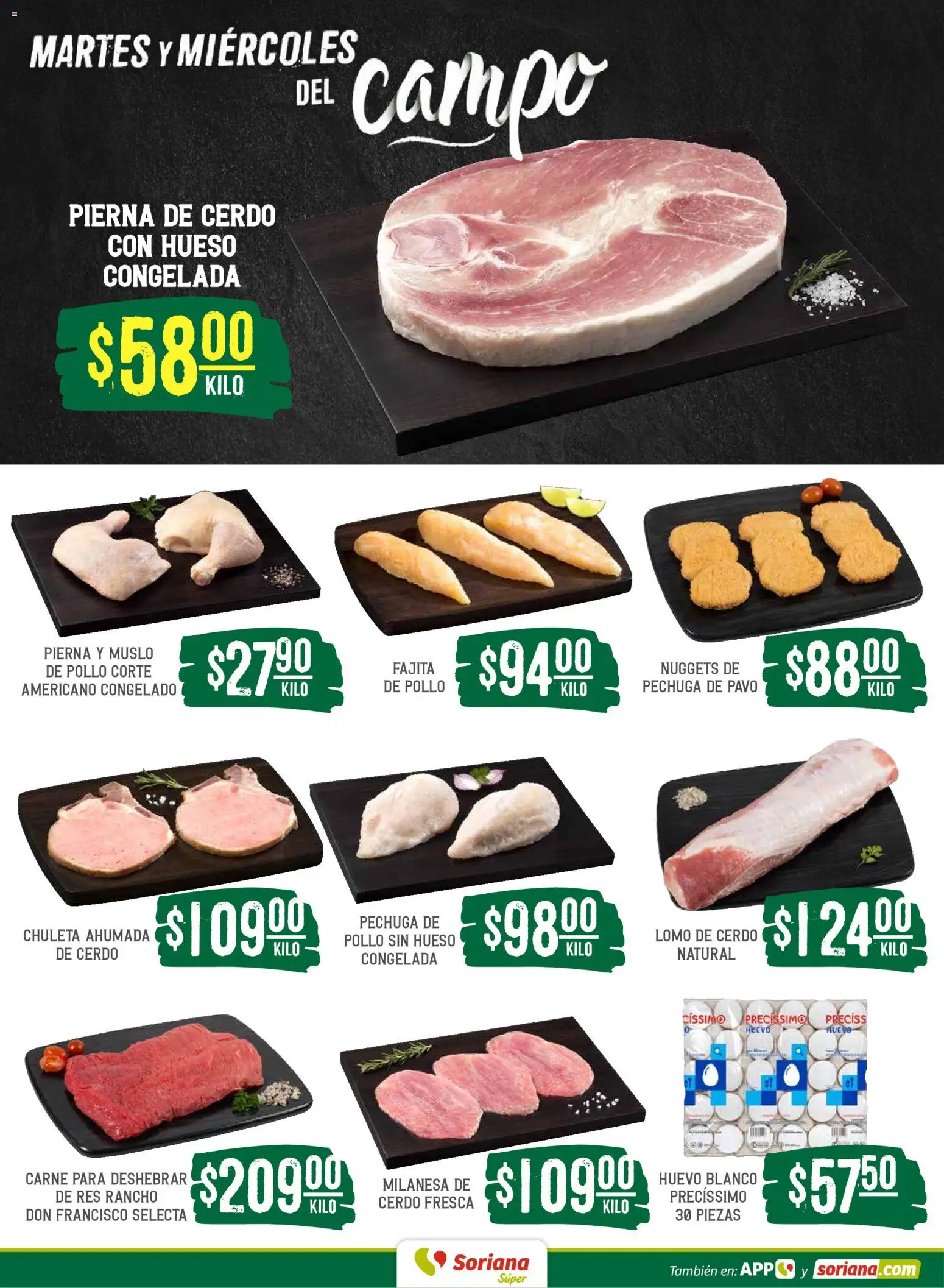Nuevas ofertas de Soriana válidas en toda la República Mexicana desde el 19.05.2026. ¡Encuentra las mejores ofertas en Soriana Martes y Miércoles del Campo Súper: Ver, Tab, Chis, Camp, Yuc y Q. Roo! | Página: 4 | Productos: Pollo, Milanesa, Huevo, Res