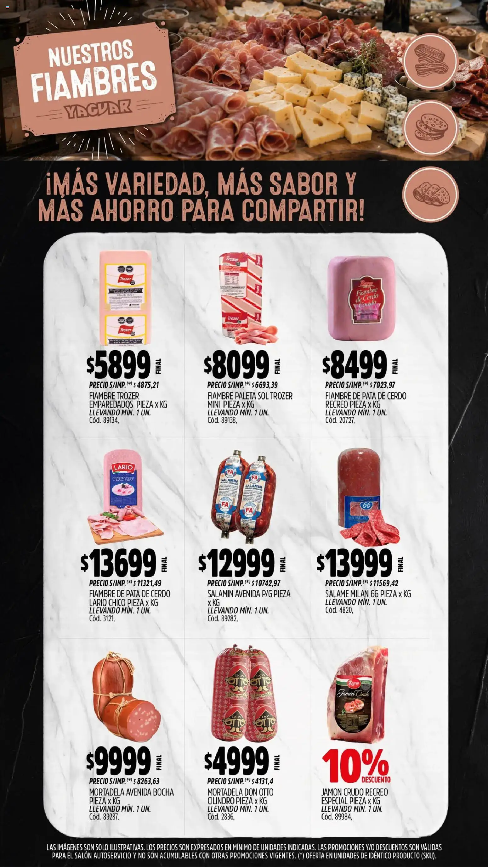 Yaguar - Oferta Semanal Mendoza │ válido desde el 31/08/2026 | Página: 8 | Productos: Jamón crudo, Mortadela, Jamón, Salame