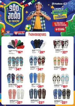 Mateus ofertas Havaianas - Pré-Visualização do folheto da loja Mateus, válido de 29/06/2026