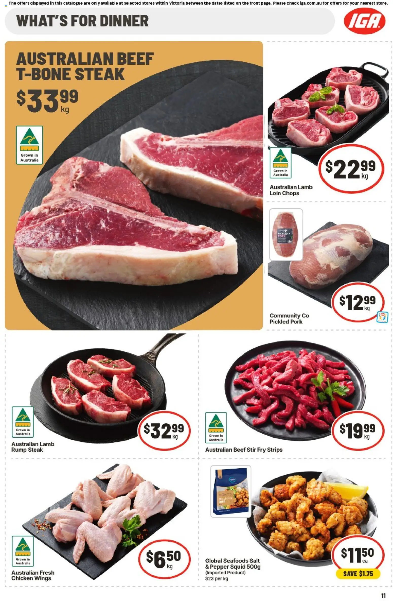 IGA catalogue - valid from 09/09/2026 | Page: 12 | Products: Chicken wings, Pork, Lamb, Rump steak