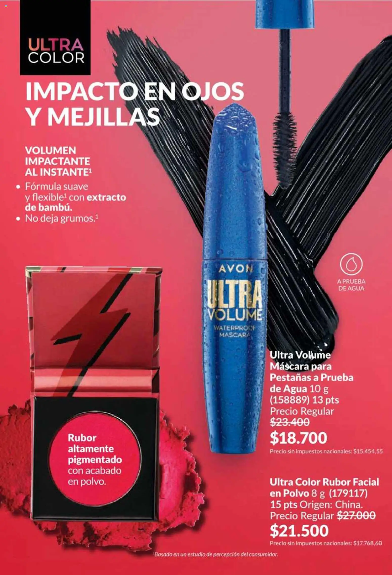Catálogo AVON Campaña 5/2026 │ válido desde el 01.05.2026 | Página: 18 | Productos: Rubor, Polvo, Máscara, Agua