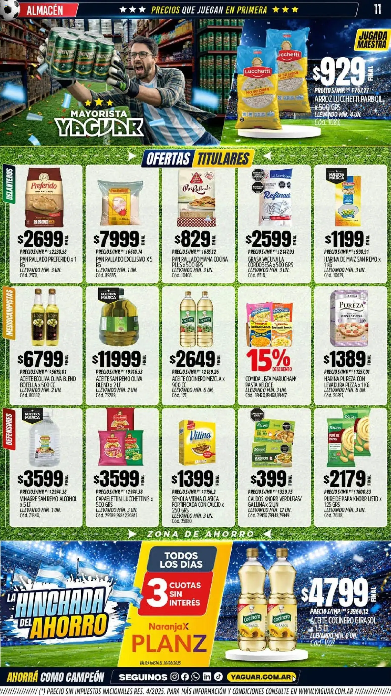 Yaguar - Oferta Semanal Trelew │ válido desde el 08.06.2026 | Página: 12 | Productos: Harina, Vinagre, Maiz, Pizza