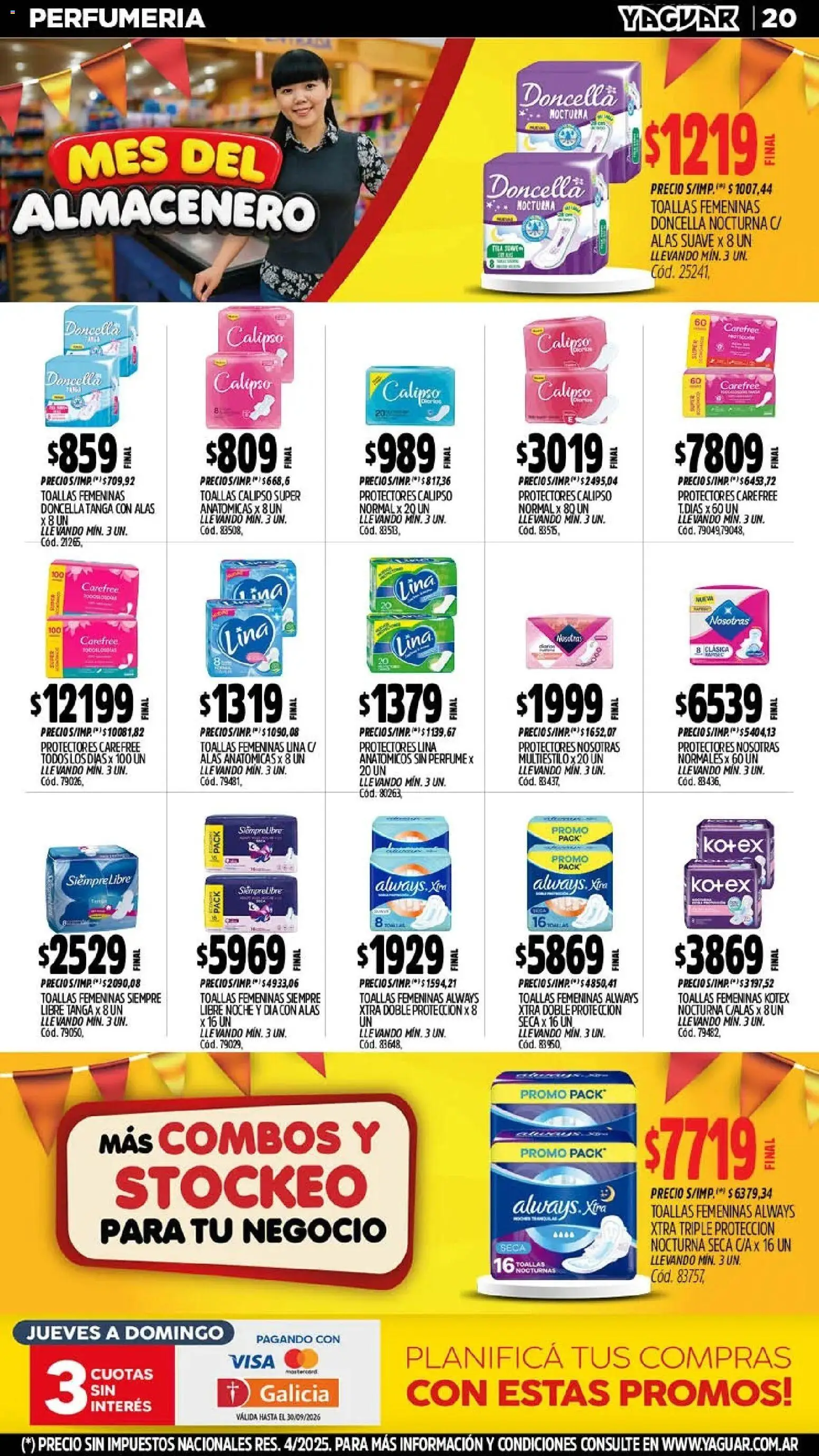 Yaguar - Oferta Semanal Neuquen │ válido desde el 28/09/2026 | Página: 20 | Productos: Toallas, Perfume