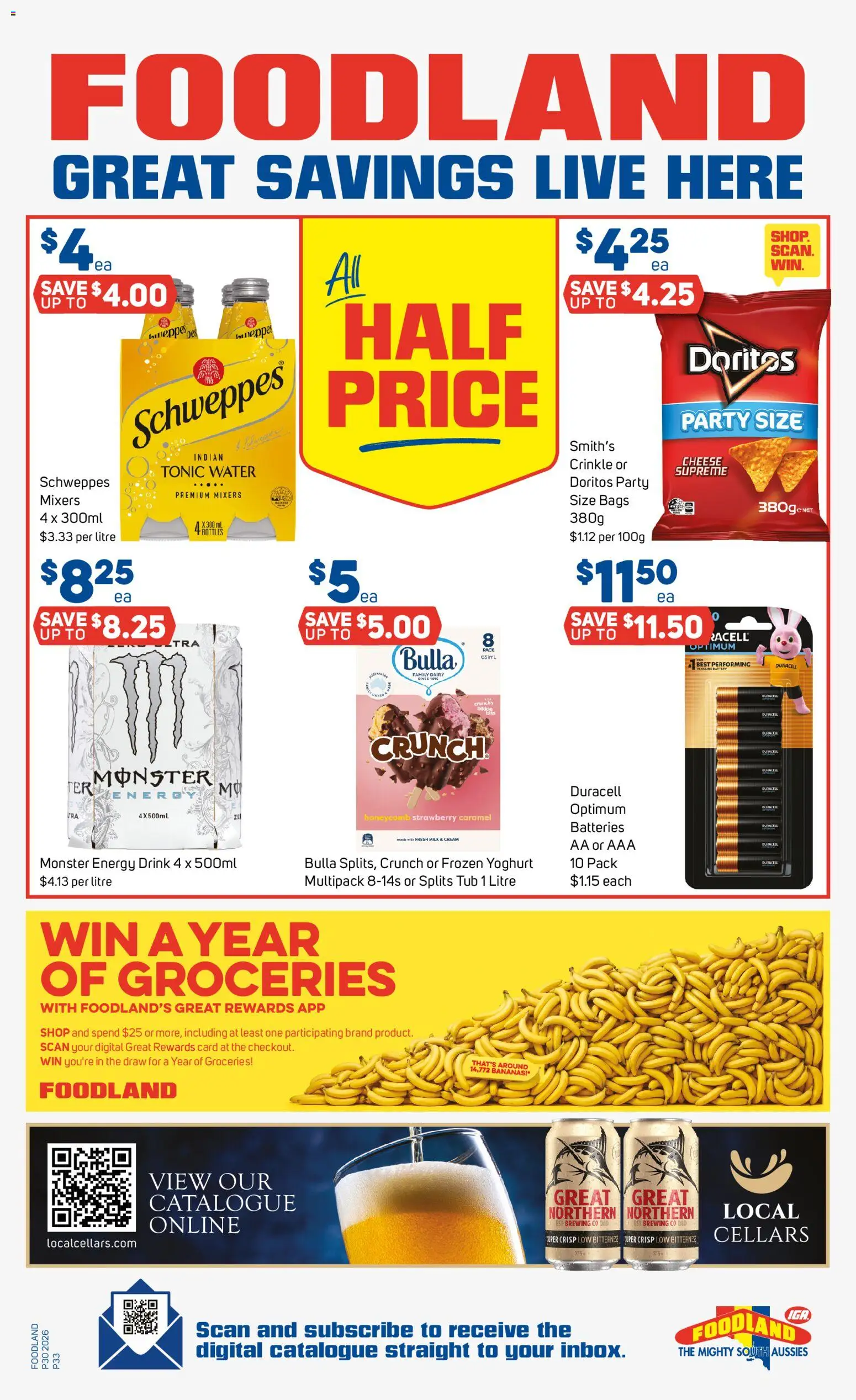 Foodland catalogue - valid from 22/07/2026 | Page: 33 | Products: Energy drink, Cream, Water, Digital