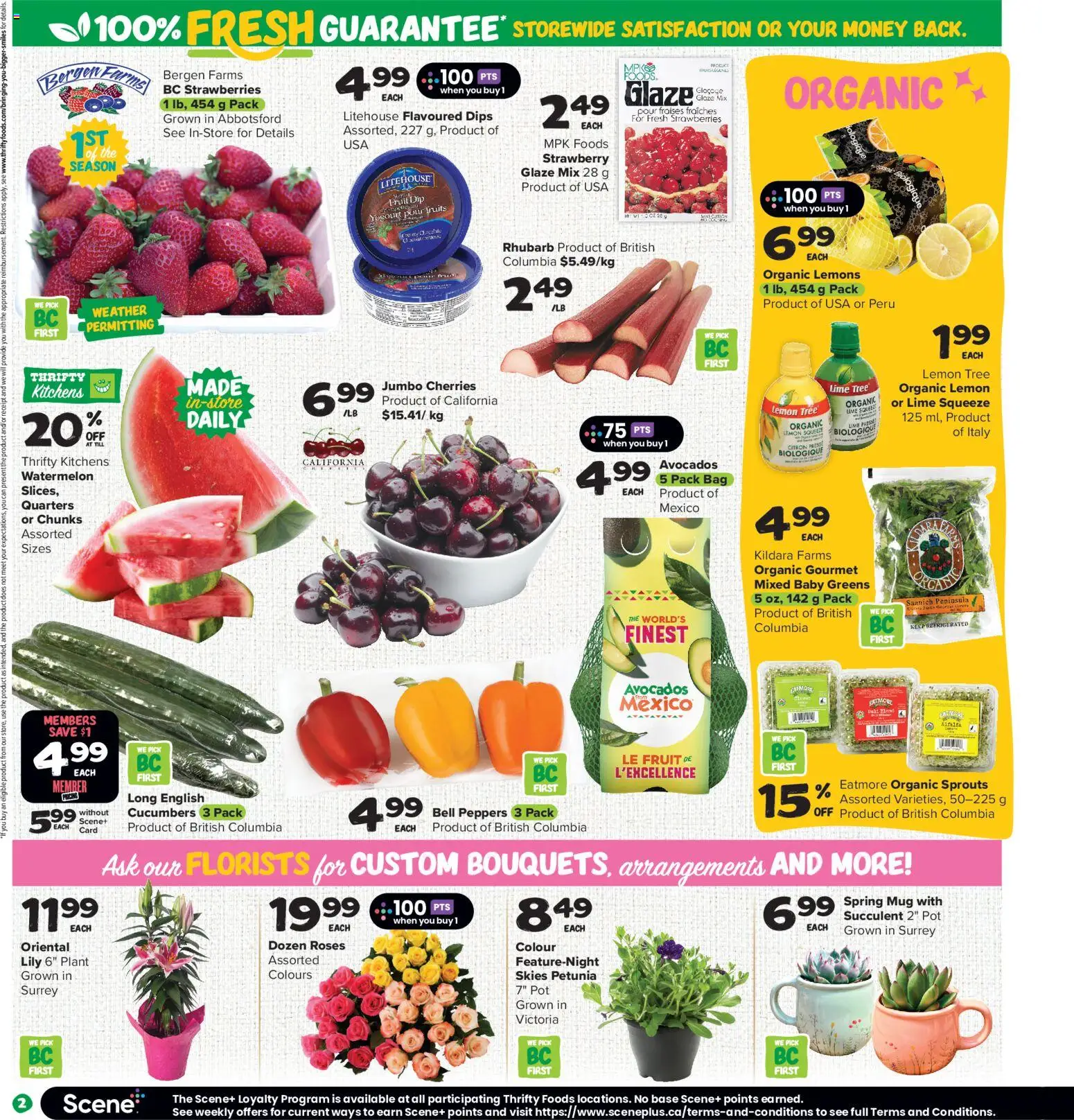 Thrifty Foods flyer valid from 21.05.2026 | Page: 3 | Products: Strawberries, Cucumbers, Bag