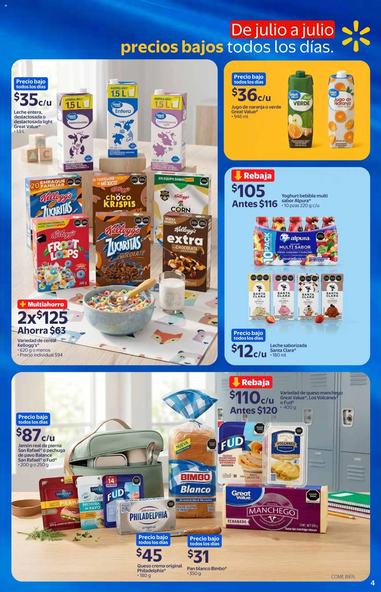 Nuevas ofertas de Walmart Express válidas en toda la República Mexicana desde el 03.06.2026. ¡Encuentra las mejores ofertas en Walmart Express folleto! | Página: 4 | Productos: Almendras, Leche, Chocolate, Jamón