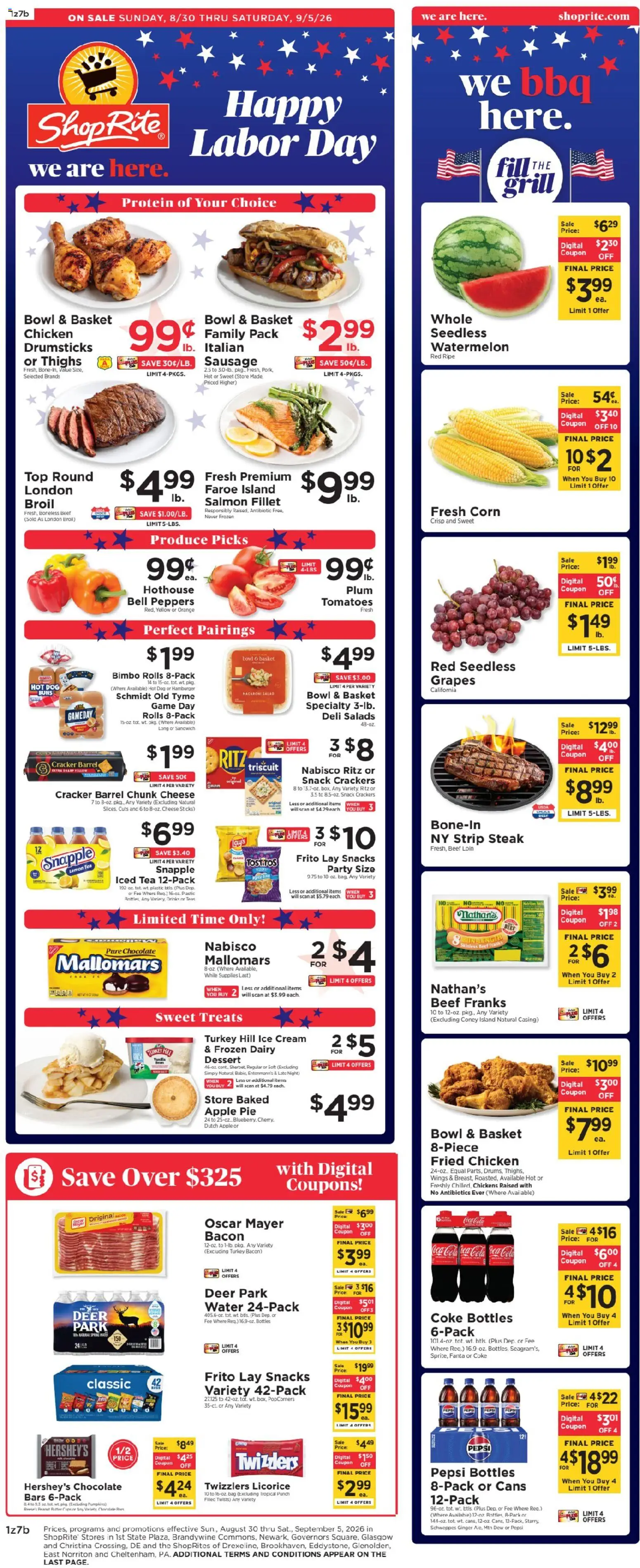ShopRite Weekly Ad - valid from 08/30/2026 | Page: 1 | Products: Plum, Chocolate, Grill, Iced tea