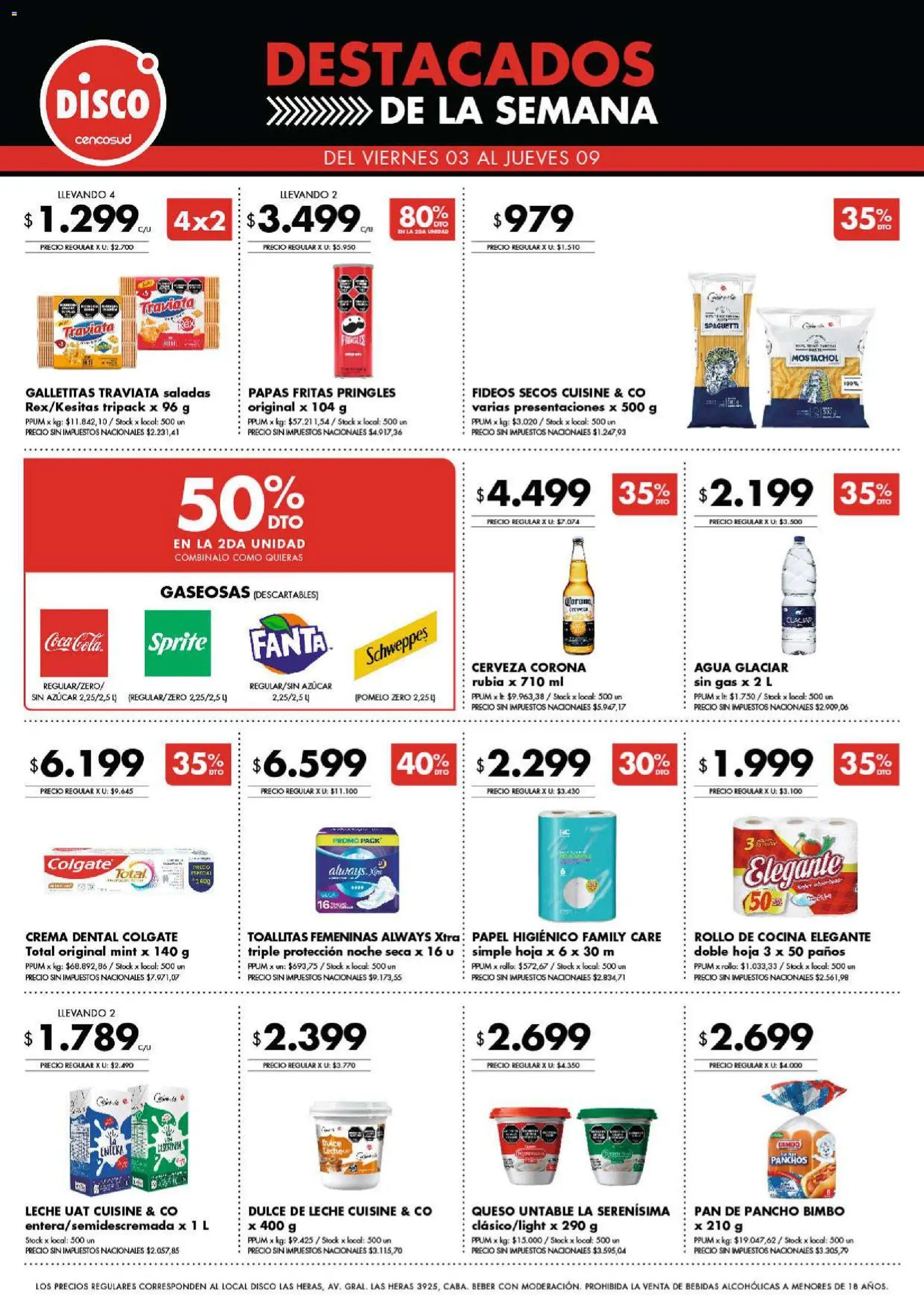 Disco - Córdoba │ válido desde el 03/07/2026 | Página: 9 | Productos: Papel higiénico, Galletitas, Cerveza, Papas fritas