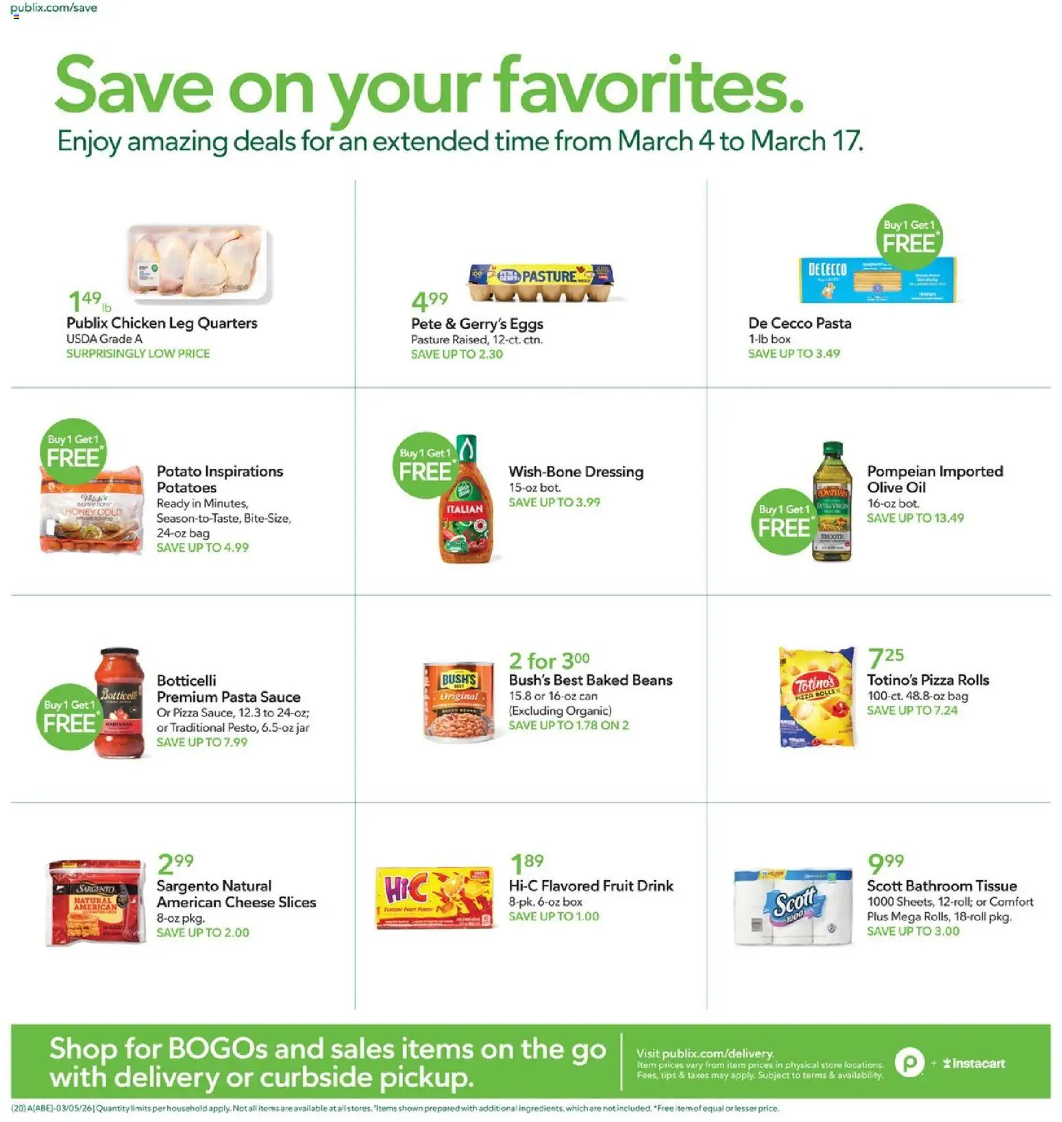 Publix Weekly Ad - valid from 04.03.2026 | Page: 20 | Products: Eggs, Oil, Pizza, Pasta