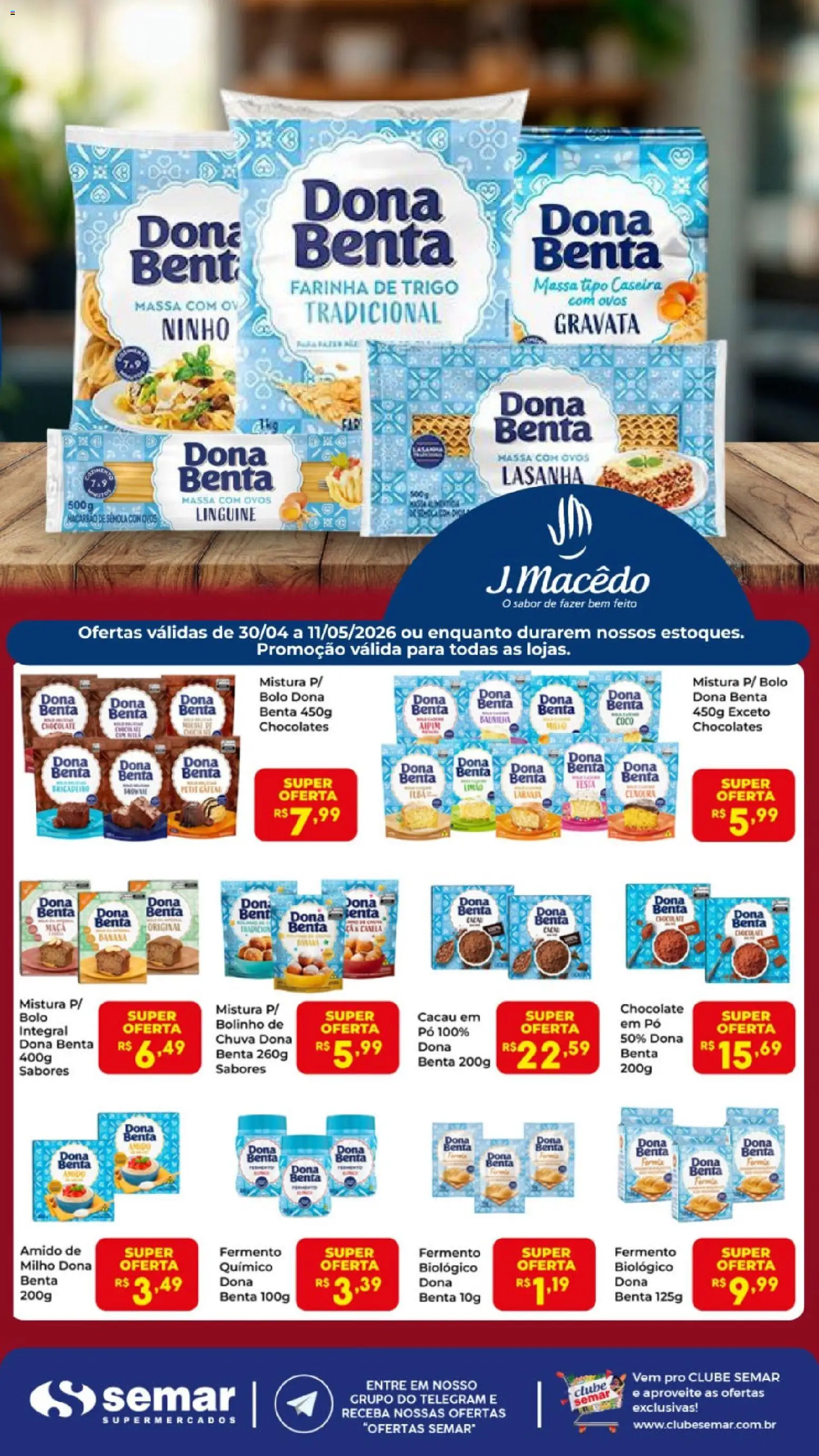 Semar Supermercado Folheto - válido de 30.04.2026 | Página: 1 | Produtos: Aipim, Pó, Gravata, Massa