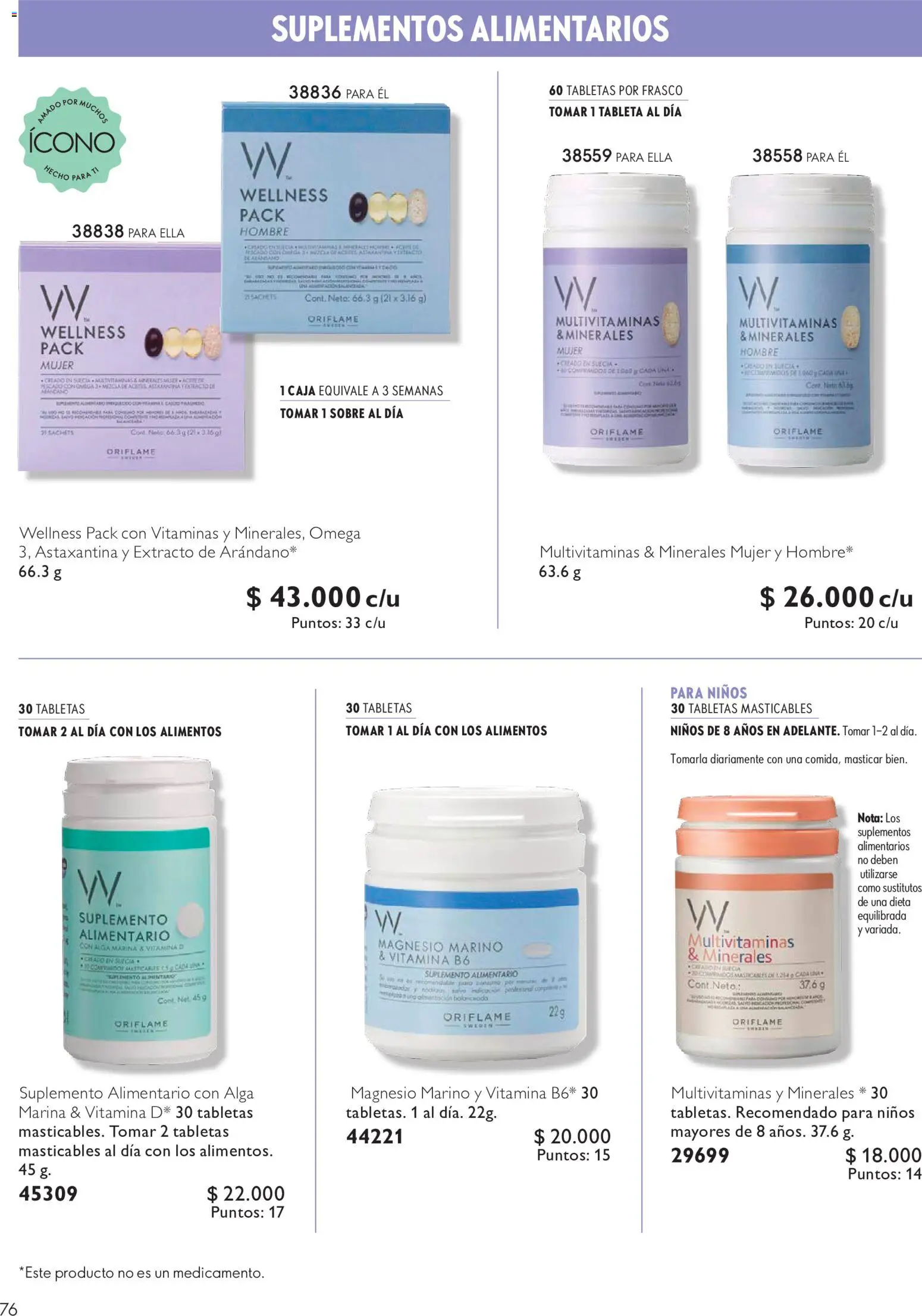 Oriflame Ofertas │ válido desde el 10.07.2026 | Página: 76 | Productos: Tableta, Frasco, Vitaminas, Caja