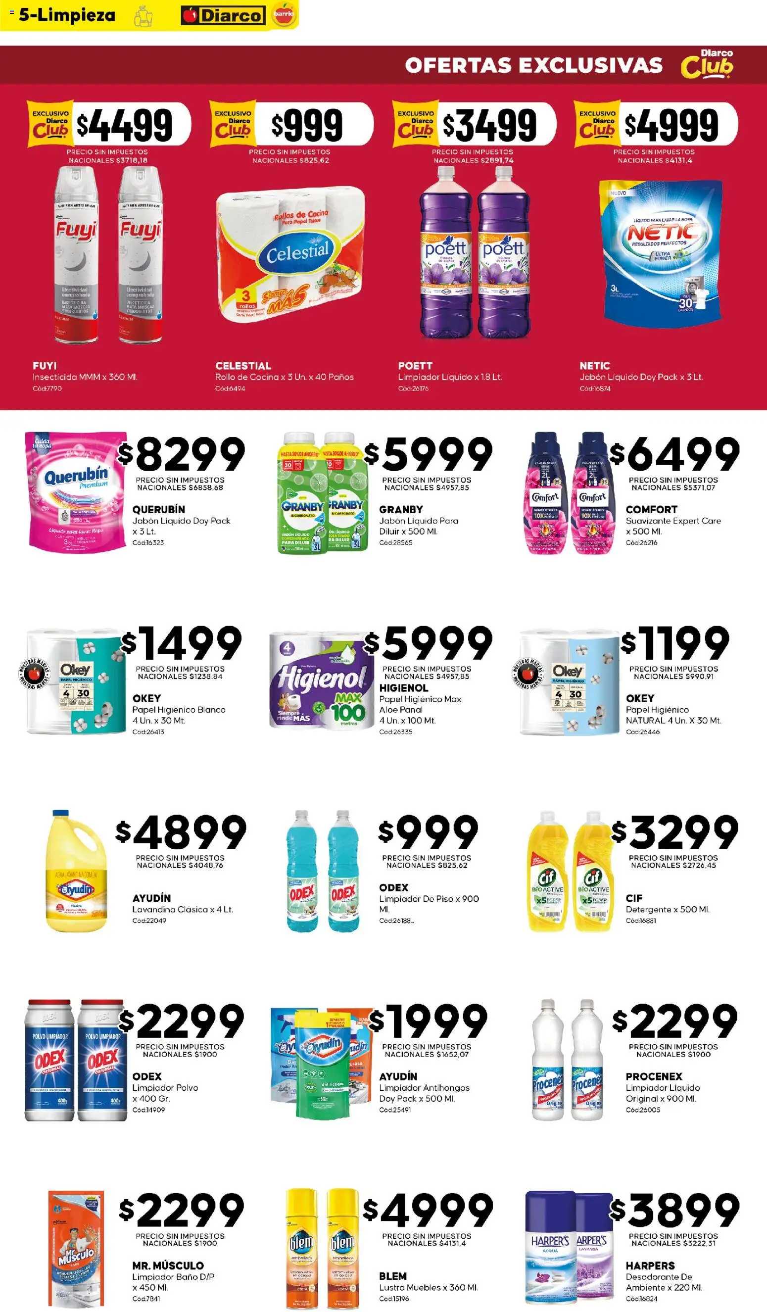 Diarco - Ofertas Diarco Barrio │ válido desde el 17/08/2026 | Página: 5 | Productos: Mata moscas, Papel higiénico, Baño, Desodorante