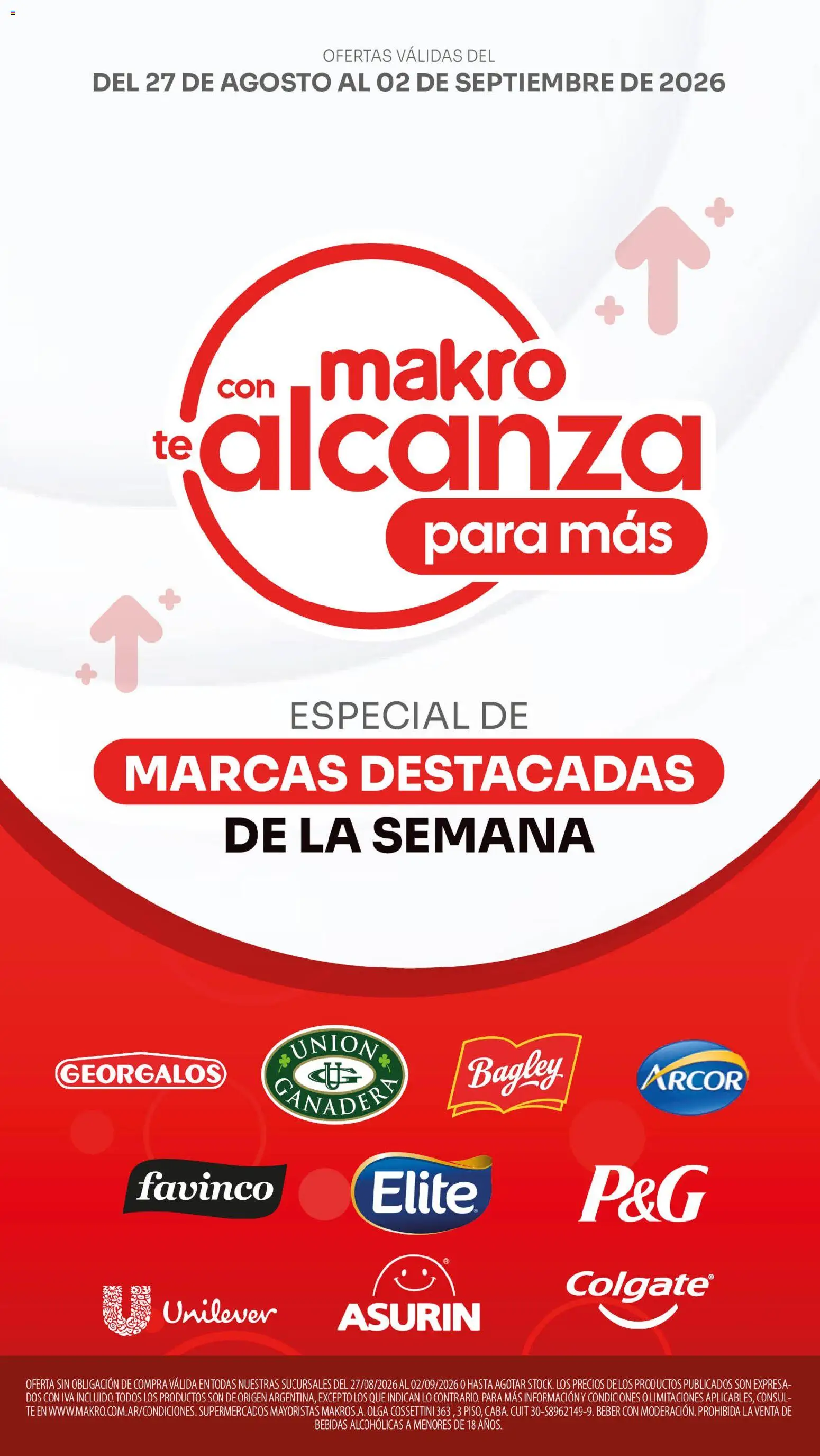 Makro Ofertas ALCANZA │ válido desde el 27/08/2026 | Página: 1 | Productos: Bebidas, Té
