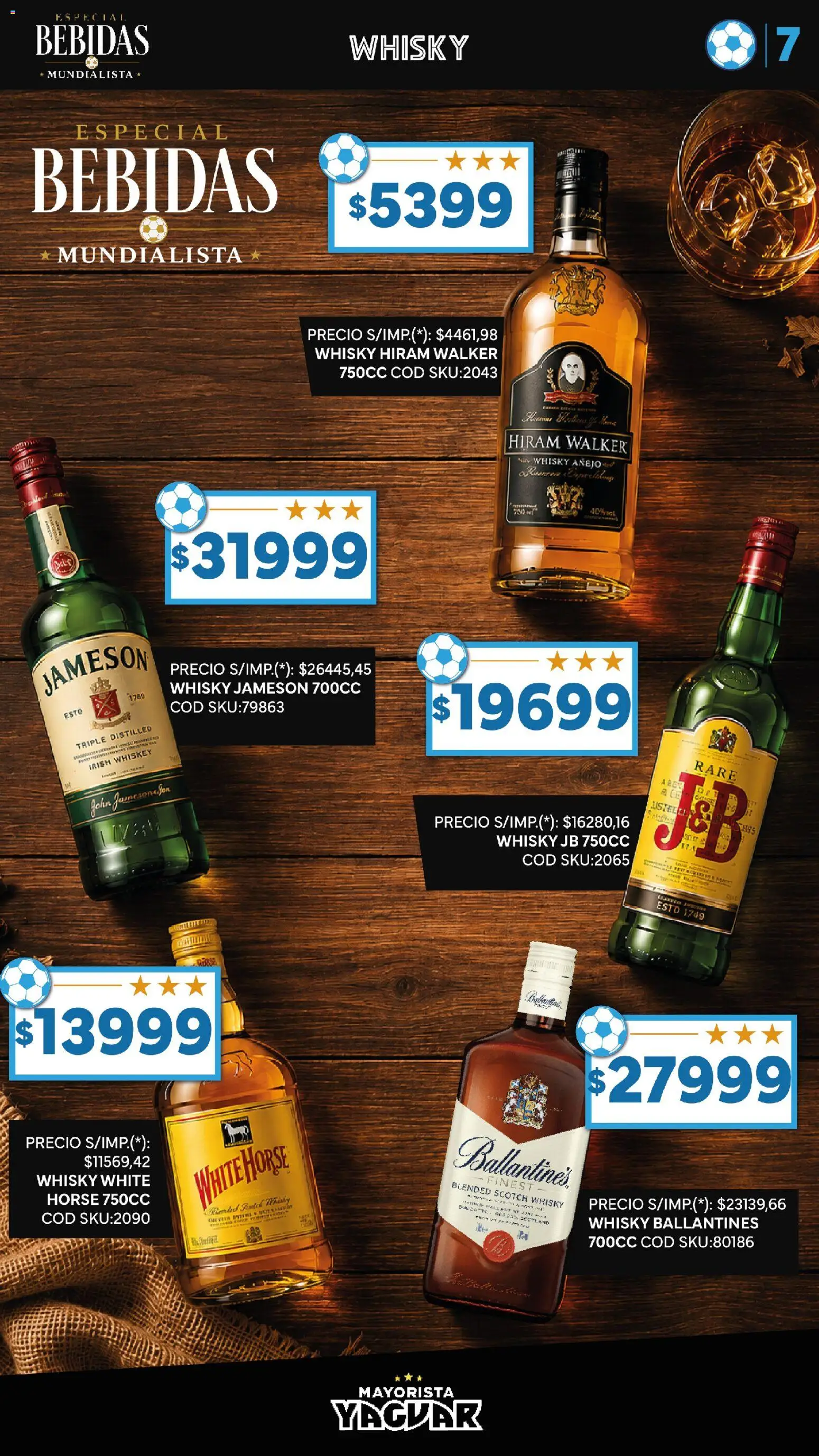 Yaguar - Especial Bebidas Mundialistas Parque Chacabuco │ válido desde el 03/07/2026 | Página: 7 | Productos: Whisky, Whiskey