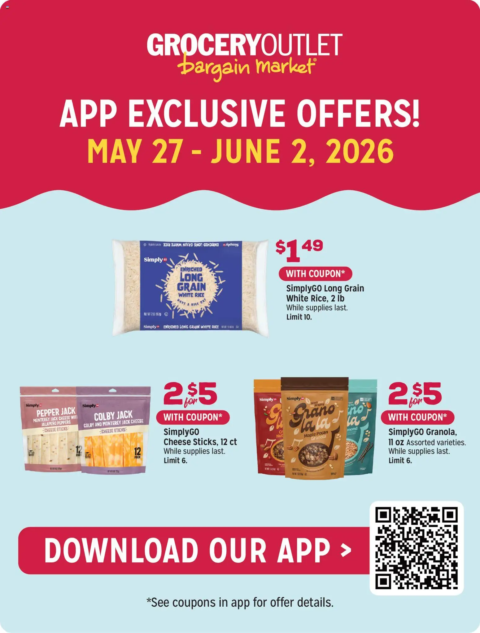 Grocery Outlet Weekly Ad - valid from 27.05.2026 | Page: 5 | Products: Peppers, Cheese, Rice, Pepper