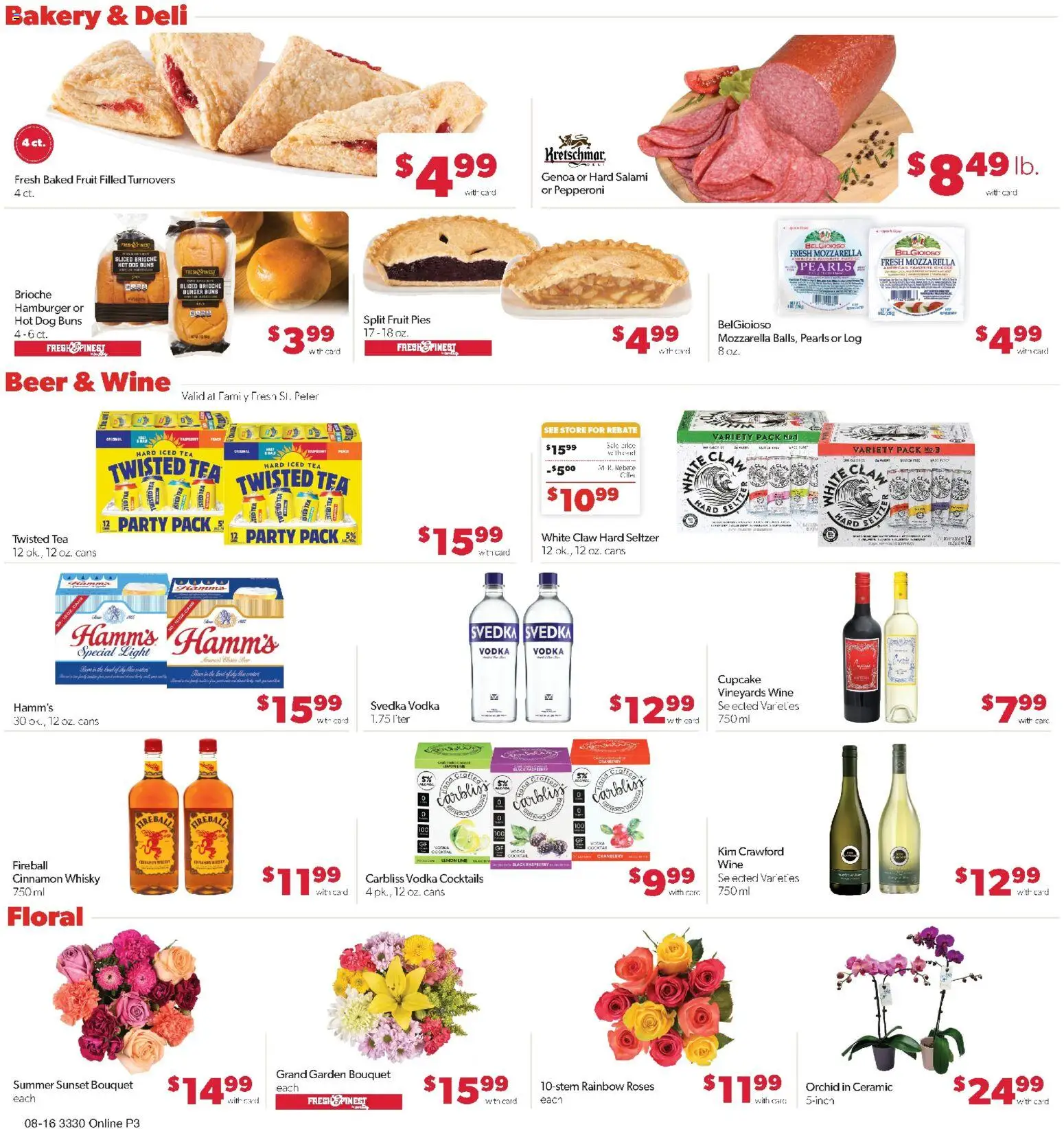 Family Fare Weekly Ad - MN - valid from 08/16/2026 | Page: 7 | Products: Bakery, Hamburger, Vodka, Mozzarella