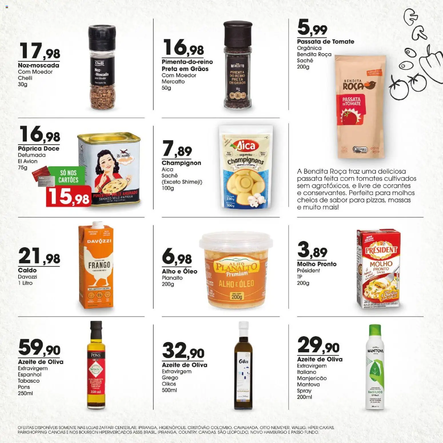 Zaffari Folheto - válido de 25/06/2026 | Página: 7 | Produtos: Manjericão, Pimenta, Óleo, Frango