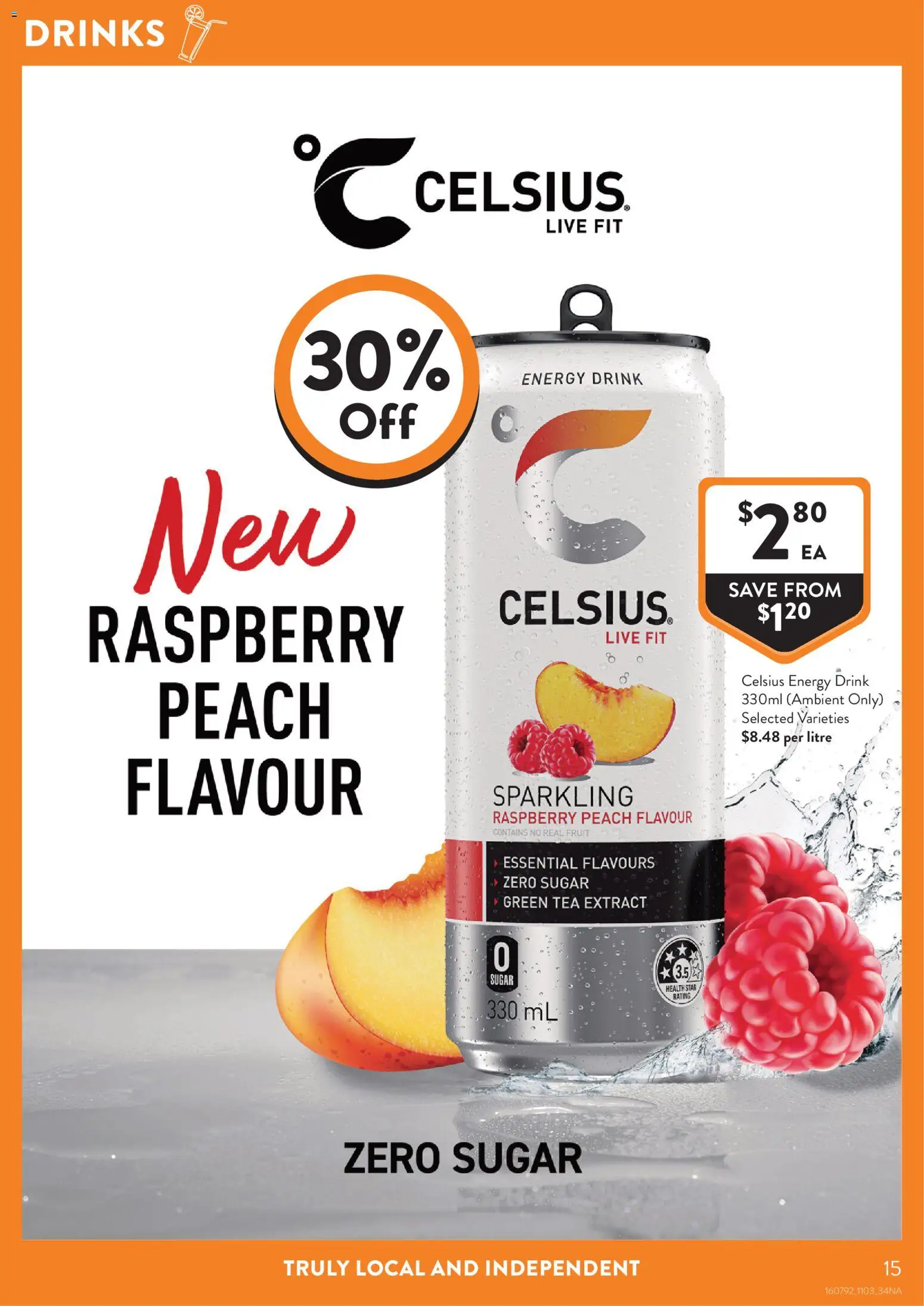 Foodworks catalogue - valid from 11.03.2026 | Page: 15 | Products: Tea, Sugar, Peach, Raspberry