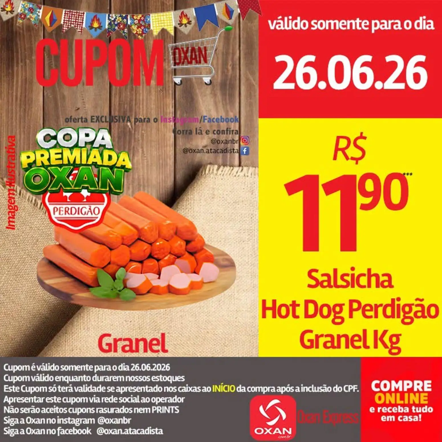 Oxan Atacadista Folheto - válido de 26/06/2026 | Página: 11 | Produtos: Salsicha, Copa
