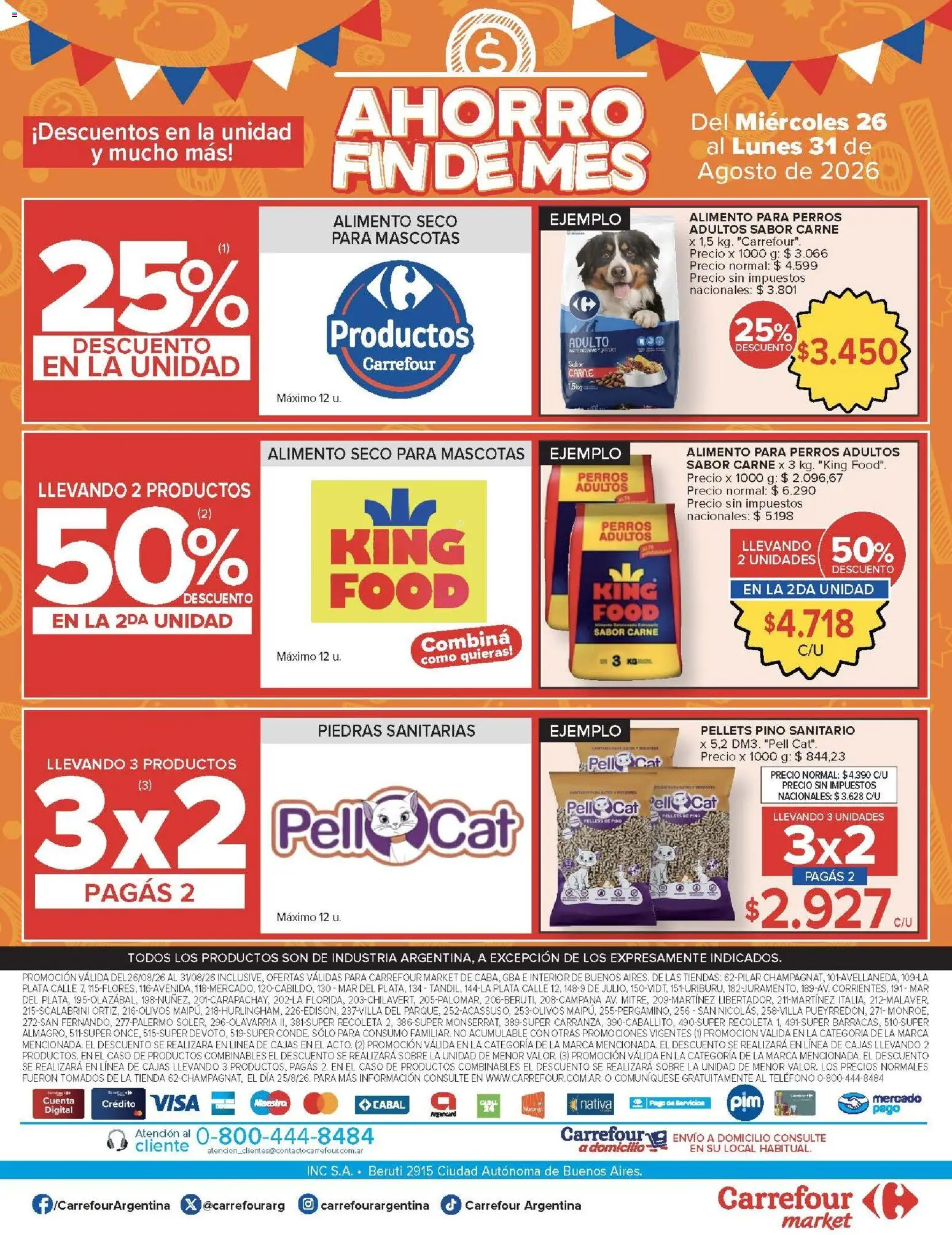 Carrefour ofertas │ válido desde el 26/08/2026 | Página: 54 | Productos: Teléfono, Sobre, Carne, Alimento para perros