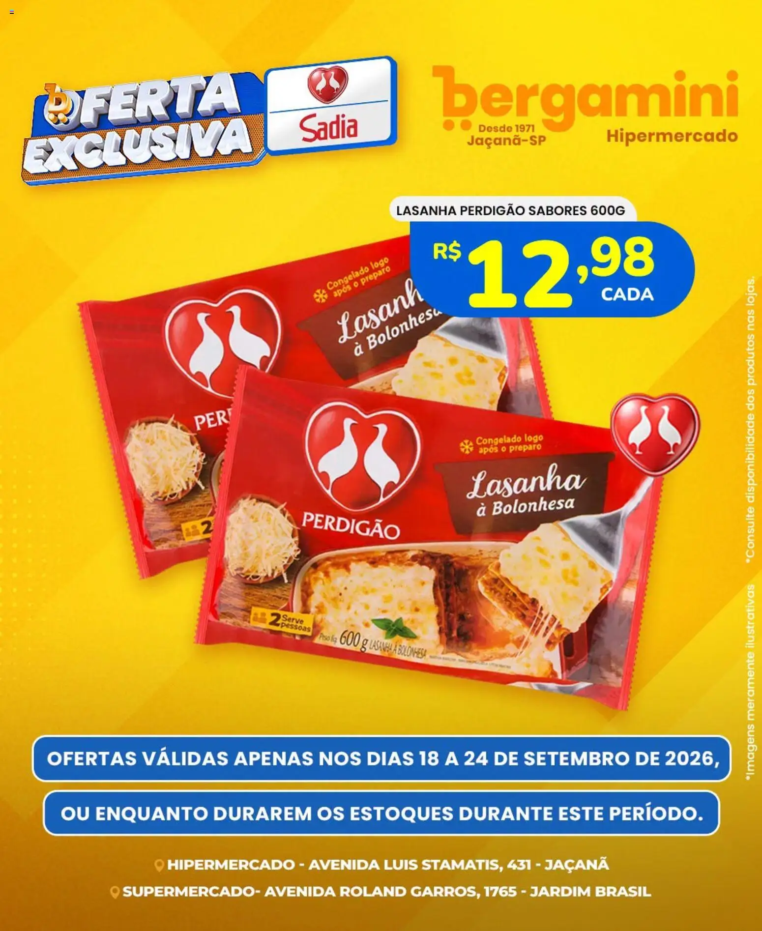 Supermercado Bergamini Folheto - válido de 18/09/2026 | Página: 6 | Produtos: Lasanha