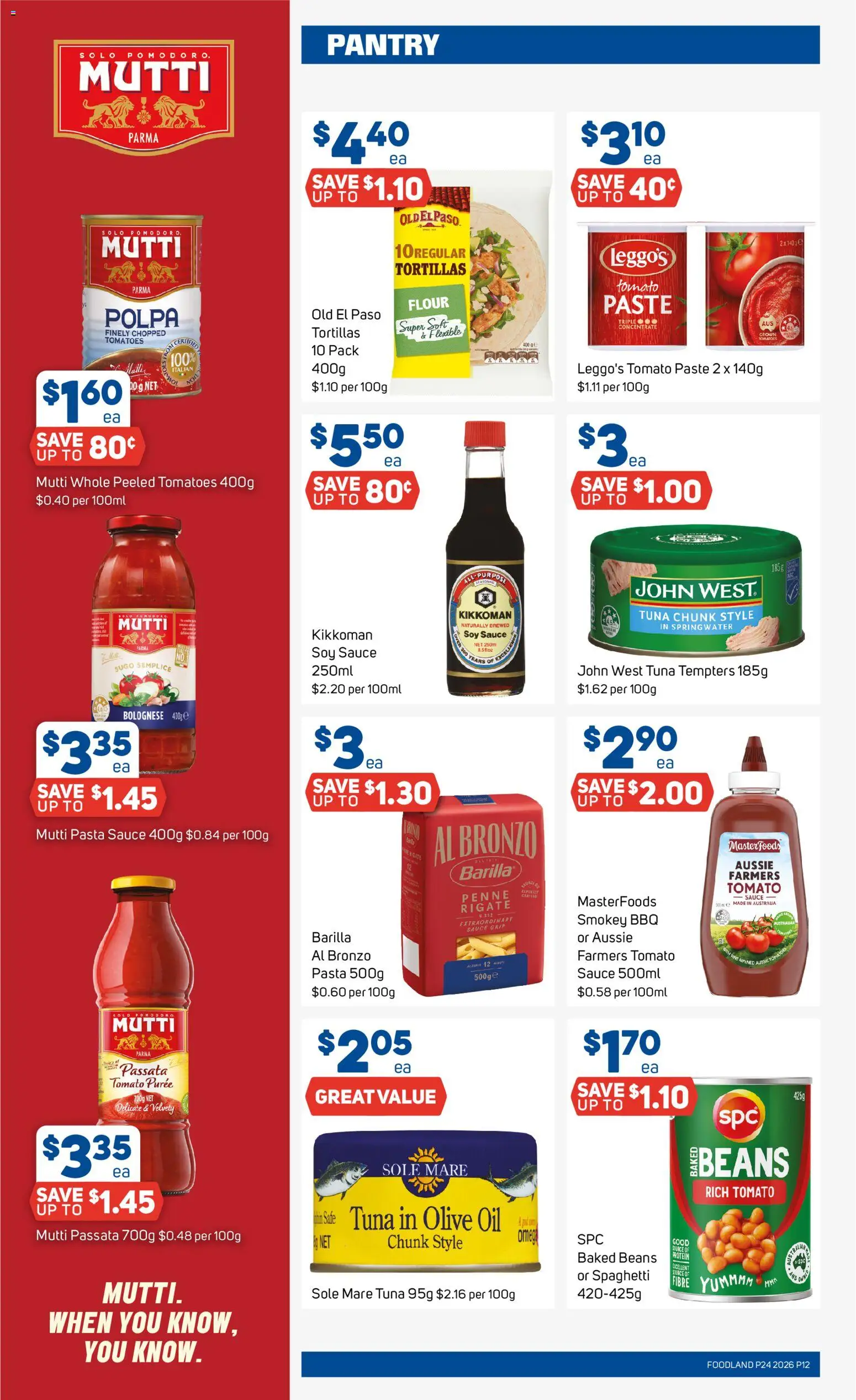 Foodland catalogue - valid from 10.06.2026 | Page: 12 | Products: Flour, Oil, Pasta, Olive oil