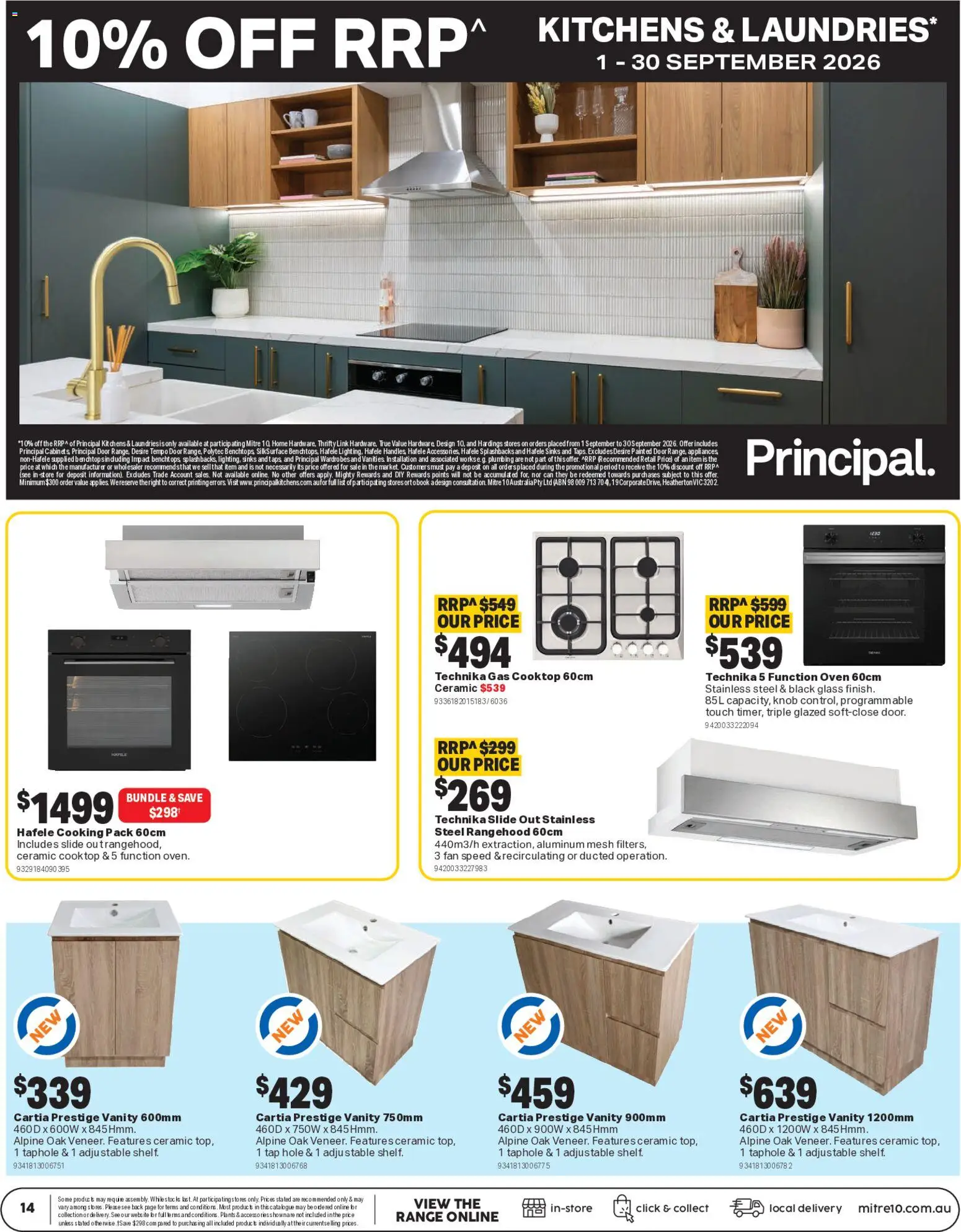 Mitre 10 catalogue - valid from 09/09/2026 | Page: 14 | Products: Tap, Oven, Cooktop, Fan