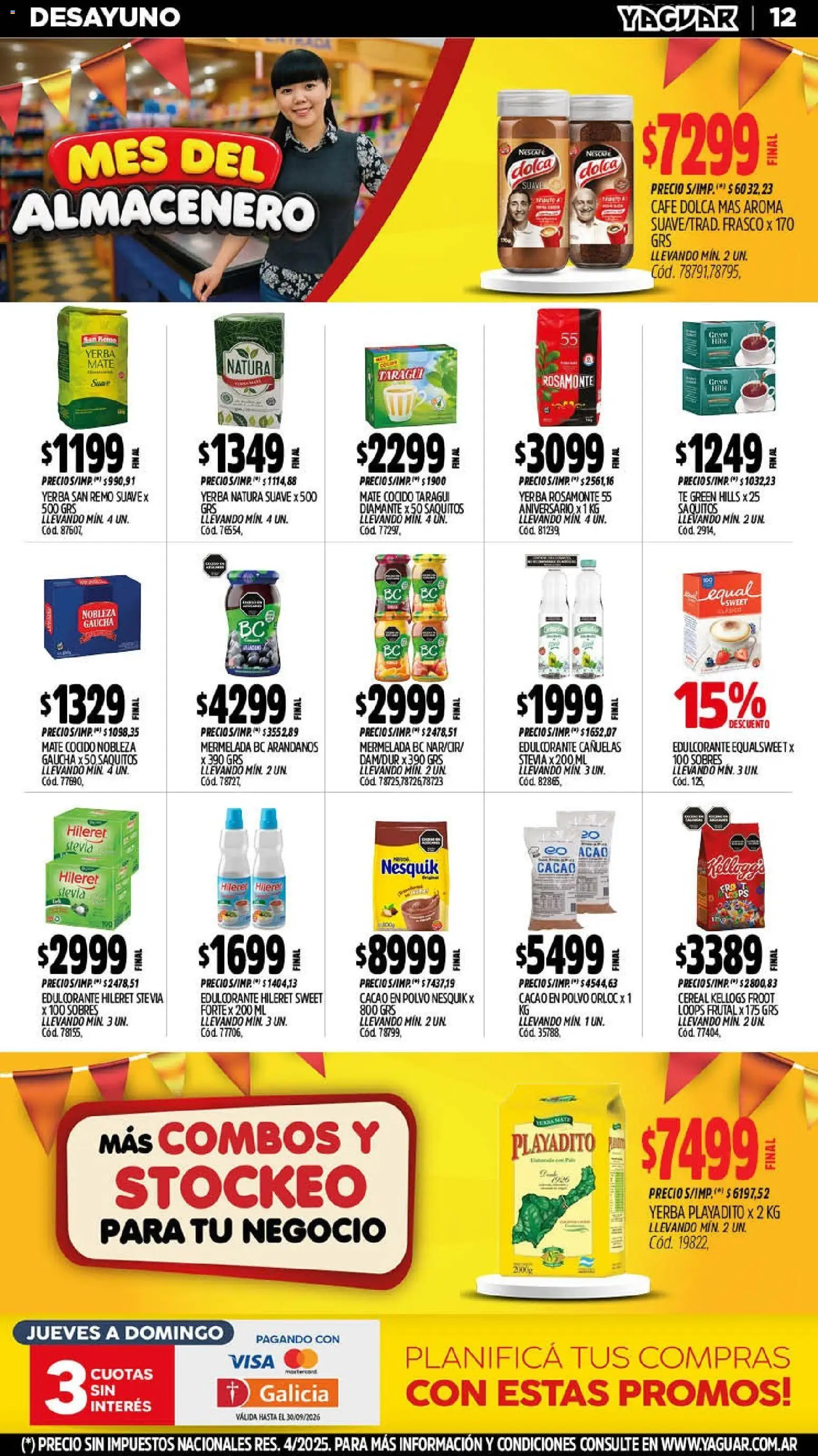 Yaguar - Oferta Semanal Trelew │ válido desde el 07/09/2026 | Página: 12 | Productos: Polvo, Té, Mermelada, Mate cocido