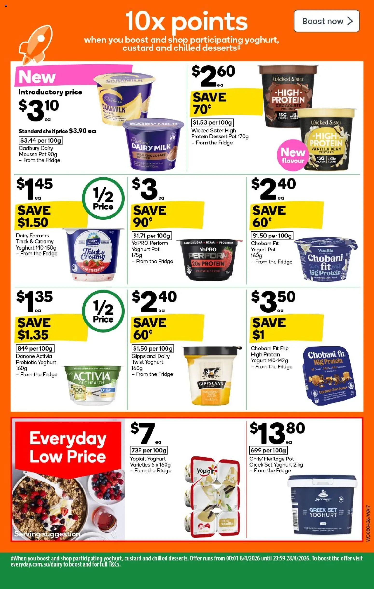 Woolworths catalogue - valid from 08.04.2026 | Page: 17 | Products: Pot, Yoghurt, Sugar, Fridge