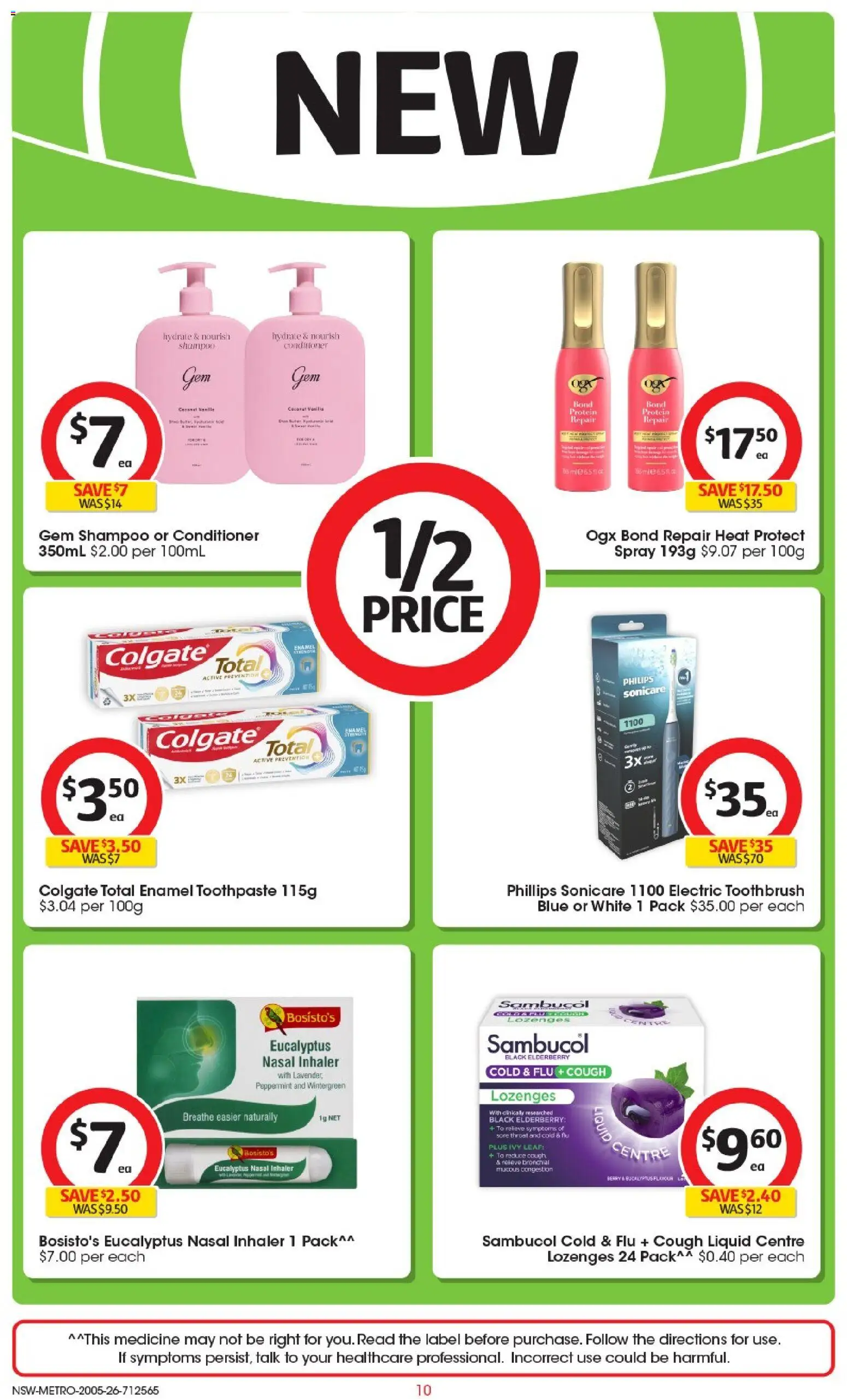 Coles catalogue - valid from 19.05.2026 | Page: 10 | Products: Gem, Shampoo, Conditioner, Toothbrush
