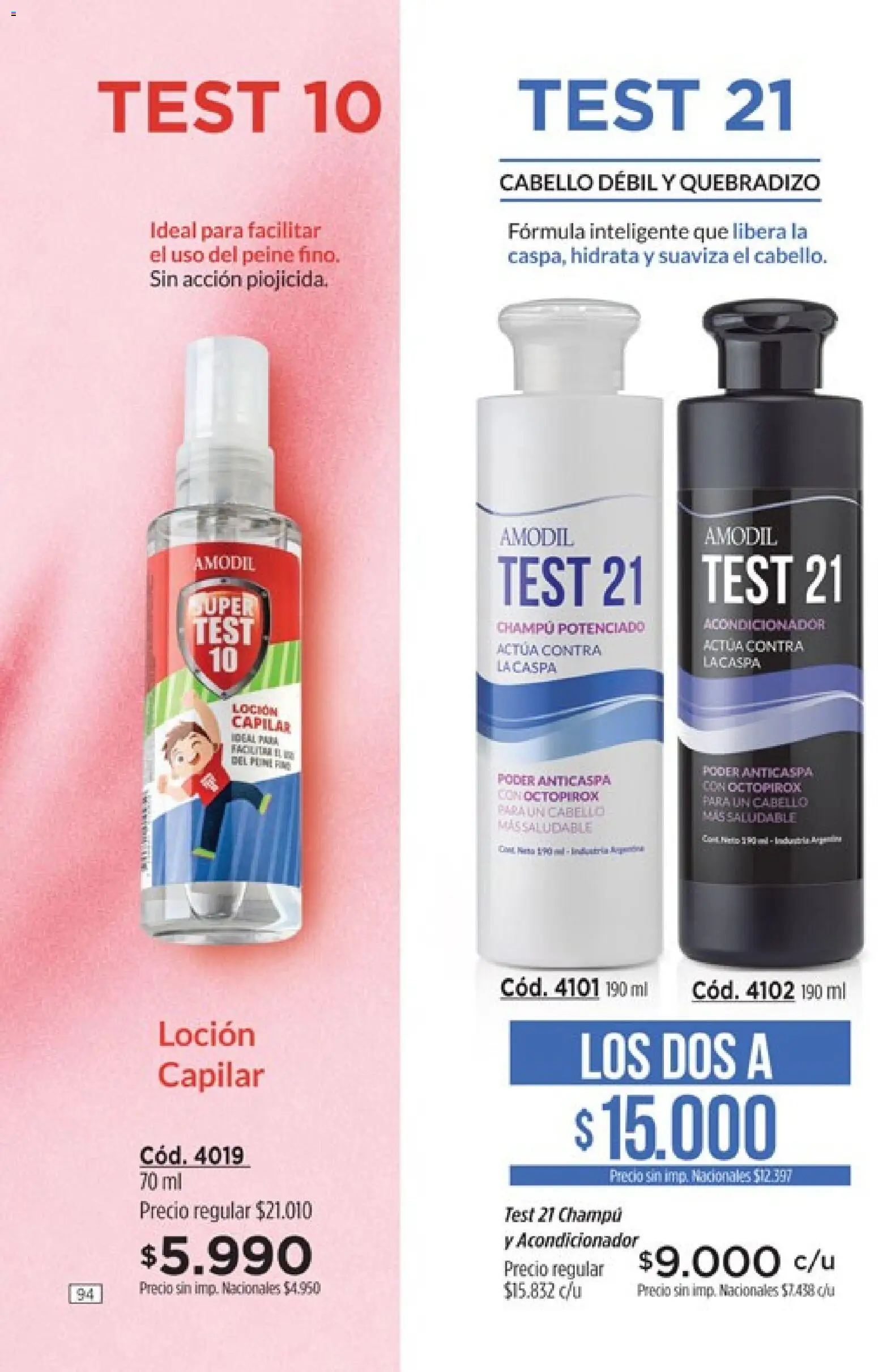 Catálogo Amodil Campaña 12 │ válido desde el 30/06/2026 | Página: 94 | Productos: Peine, Champú, Acondicionador, Loción