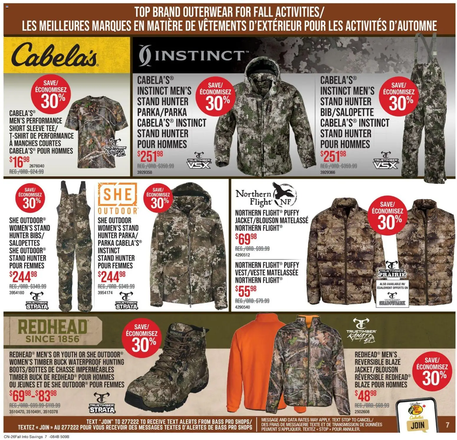 Cabelas flyer valid from Sep 10, 2026 | Page: 7 | Products: Tshirt, Vest, Jacket