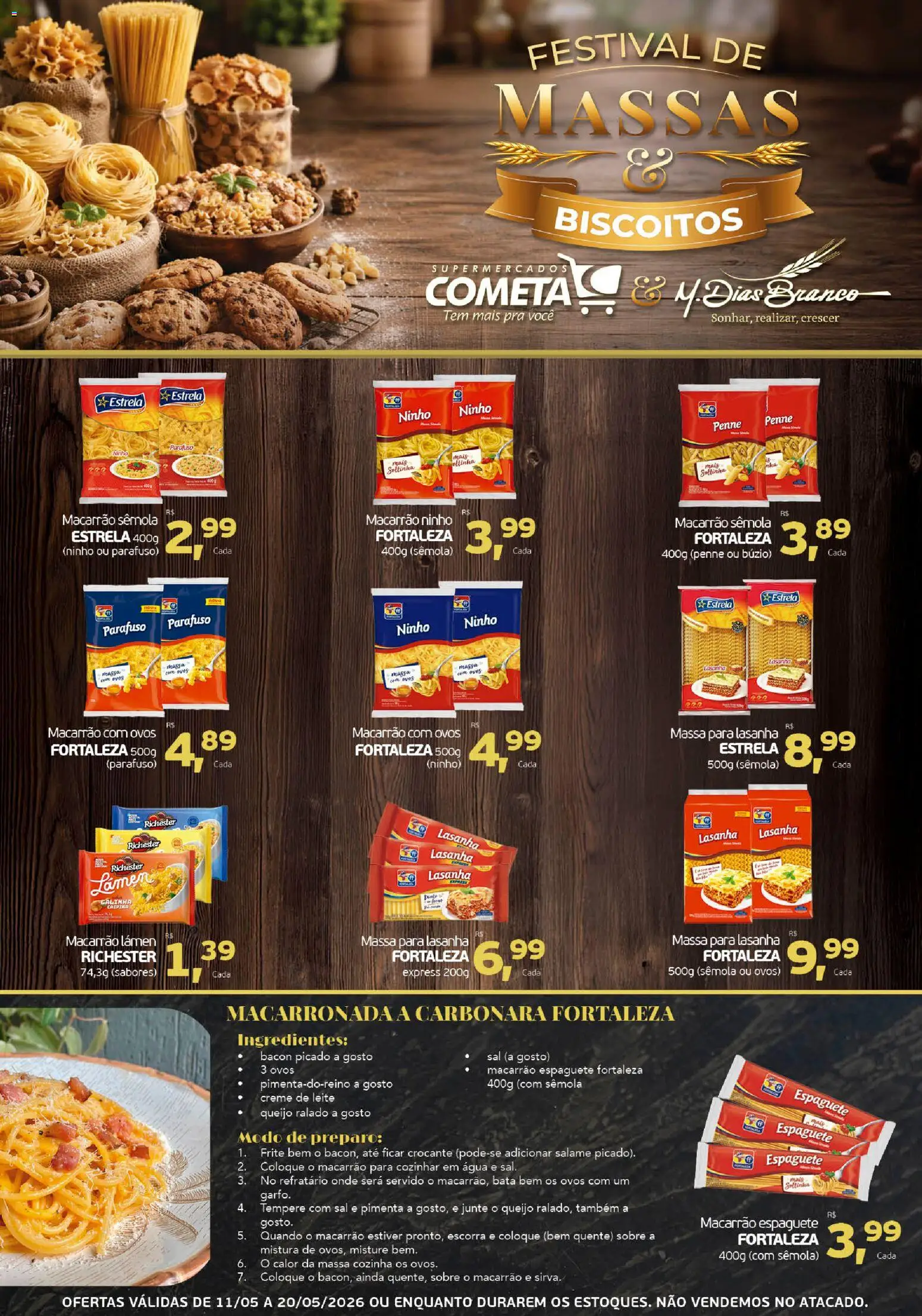 Cometa Supermercados Folheto - válido de 11.05.2026 | Página: 1 | Produtos: Queijo, Ovos, Creme, Creme de leite
