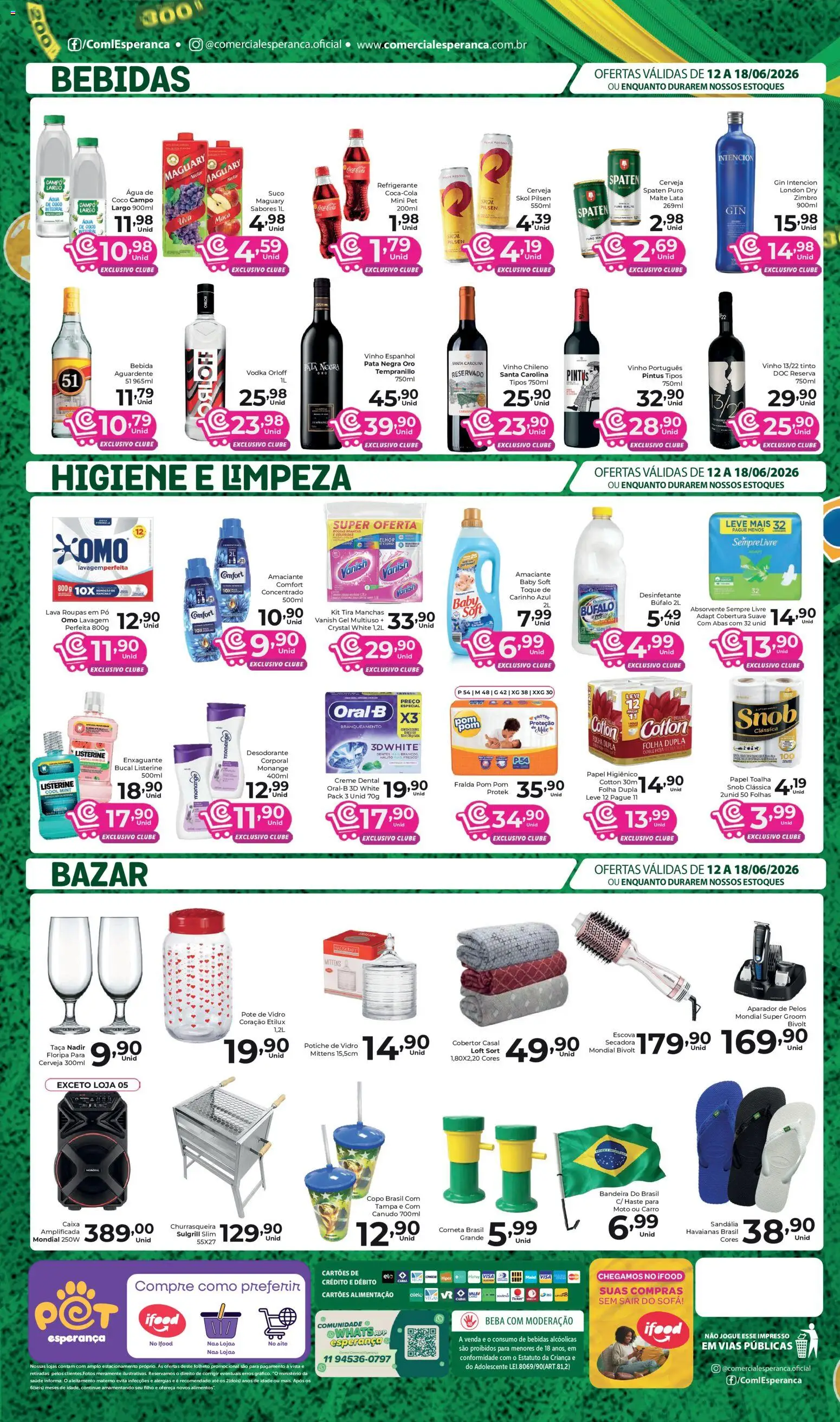 Comercial Esperança Folheto - válido de 12.06.2026 | Página: 4 | Produtos: Tira manchas, Caixa, Vinho, Cerveja