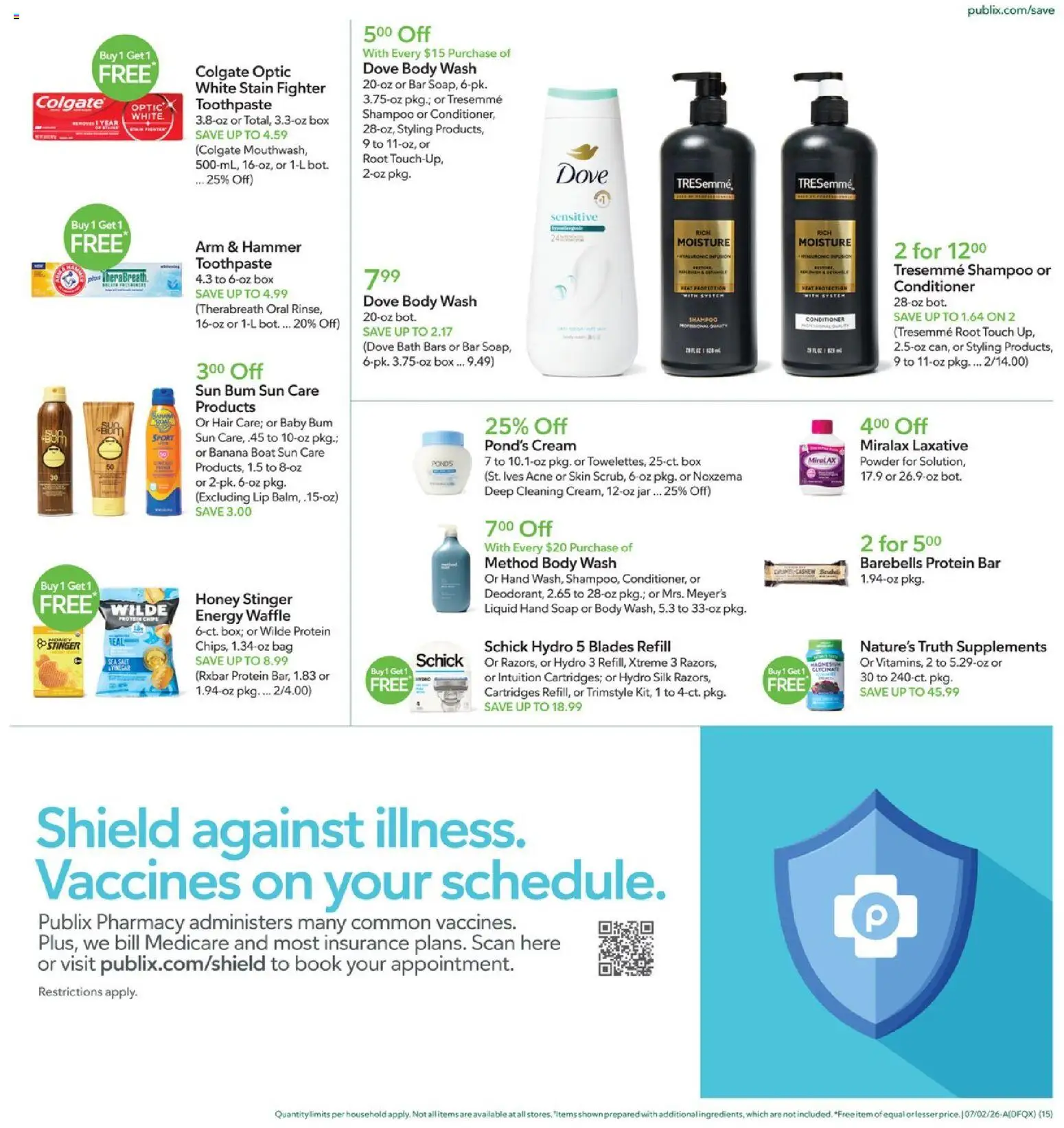 Publix Weekly Ad - valid from 07/01/2026 | Page: 15 | Products: Powder, Shampoo, Hammer, Salt