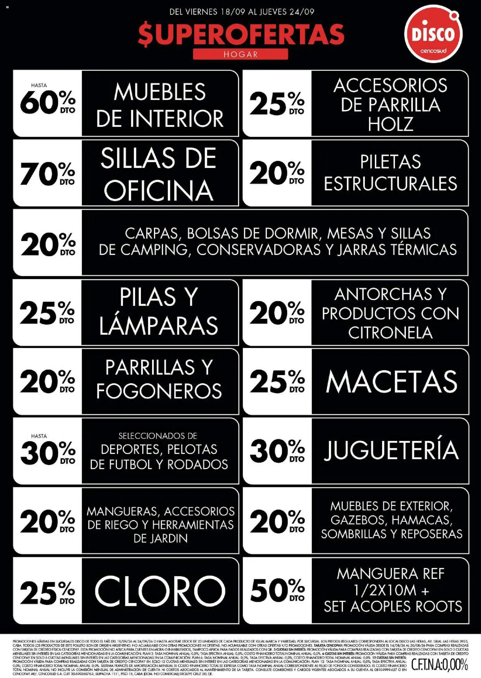 Disco - Ofertas | Electro, T. Libre y más │ válido desde el 18/09/2026 | Página: 4 | Productos: Disco, Parrilla, Pilas, Manguera