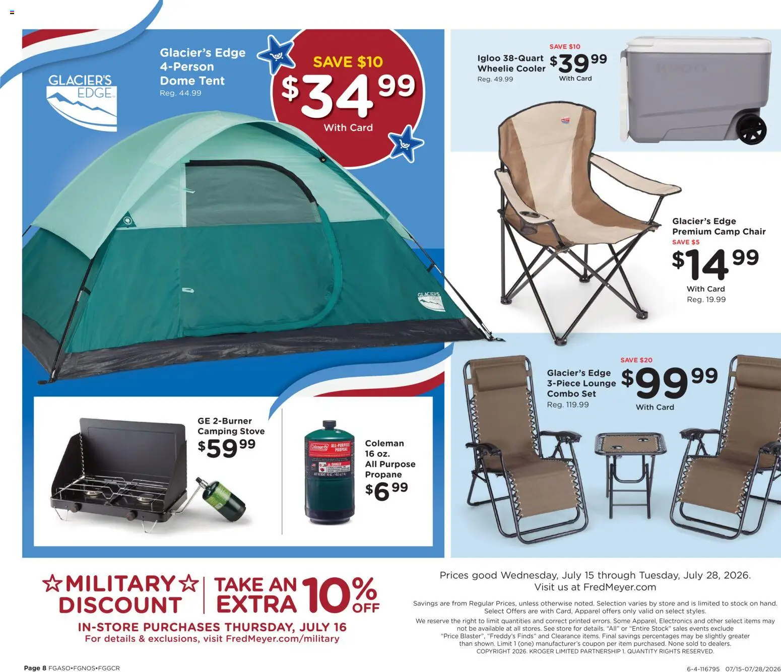 Fred Meyer Home & Apparel - valid from 07/15/2026 | Page: 10 | Products: Chair, Tent, Stove