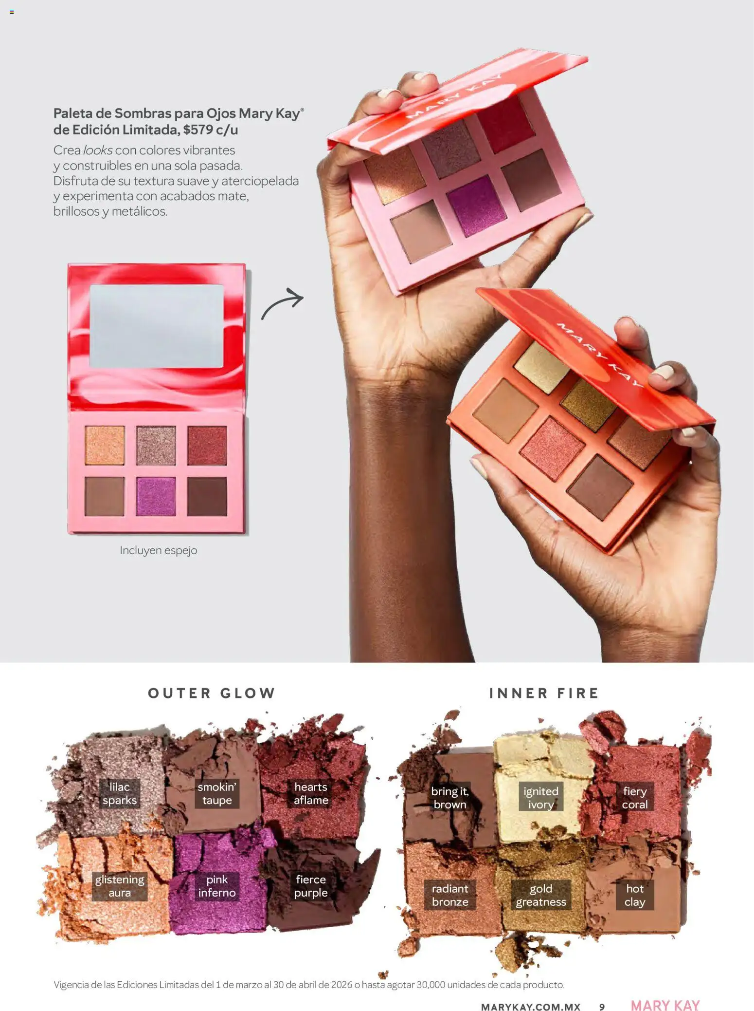 Nuevas ofertas de Mary Kay válidas en toda la República Mexicana desde el 01.03.2026. ¡Encuentra las mejores ofertas en Mary Kay catálogo! | Página: 9 | Productos: Paleta, Espejo
