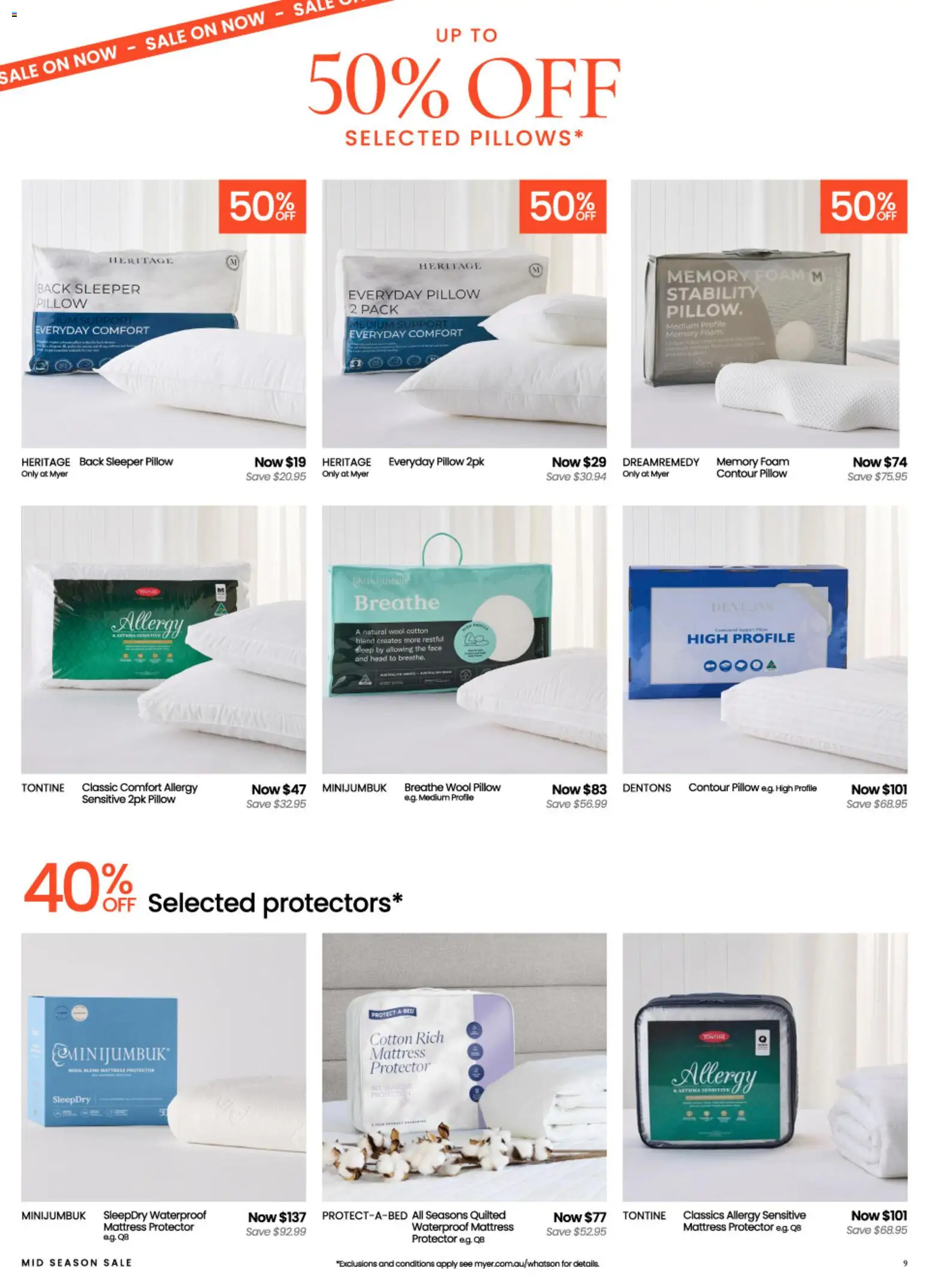 Myer catalogue - valid from 09/09/2026 | Page: 9 | Products: Contour, Foam, Mattress, Allergy