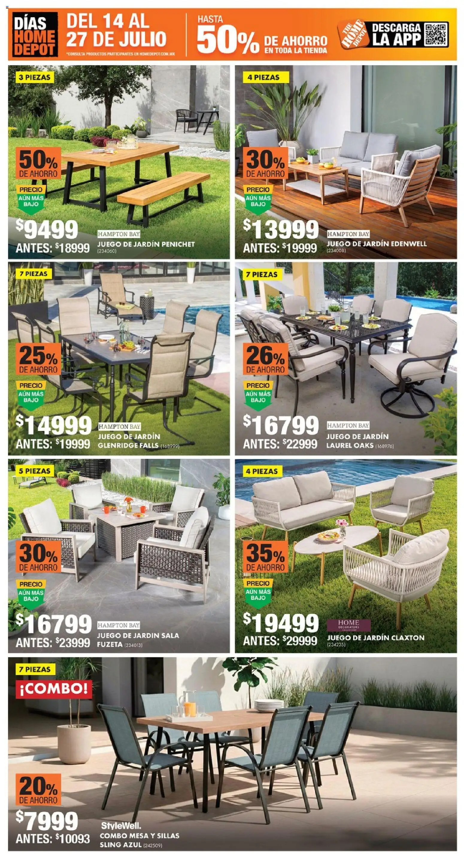 Nuevas ofertas de Home Depot válidas en toda la República Mexicana desde el 14/07/2026. ¡Encuentra las mejores ofertas en Home Depot catálogo! | Página: 11 | Productos: Juego, Mesa