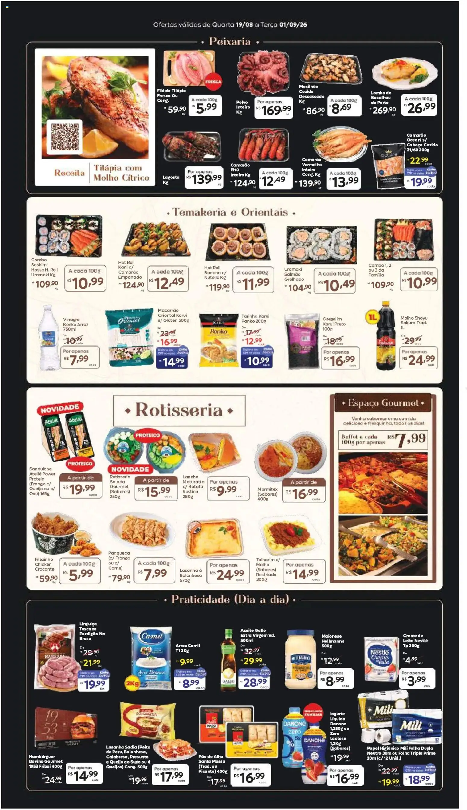 Barbosa Supermercados Folheto - válido de 19/08/2026 | Página: 3 | Produtos: Pão, Sanduíche, Nutella, Papel higiênico